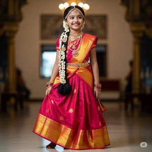 (5–10 Year) Lehenga – Unstitched (Blouse + Material)