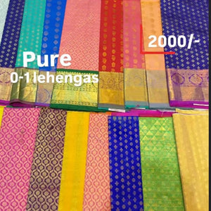 0 to 1 year Pure Pattu Lehengas