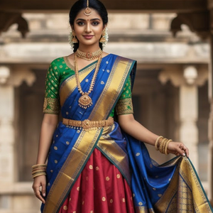 Free Size Semi Pattu Lehengas With Dupattas