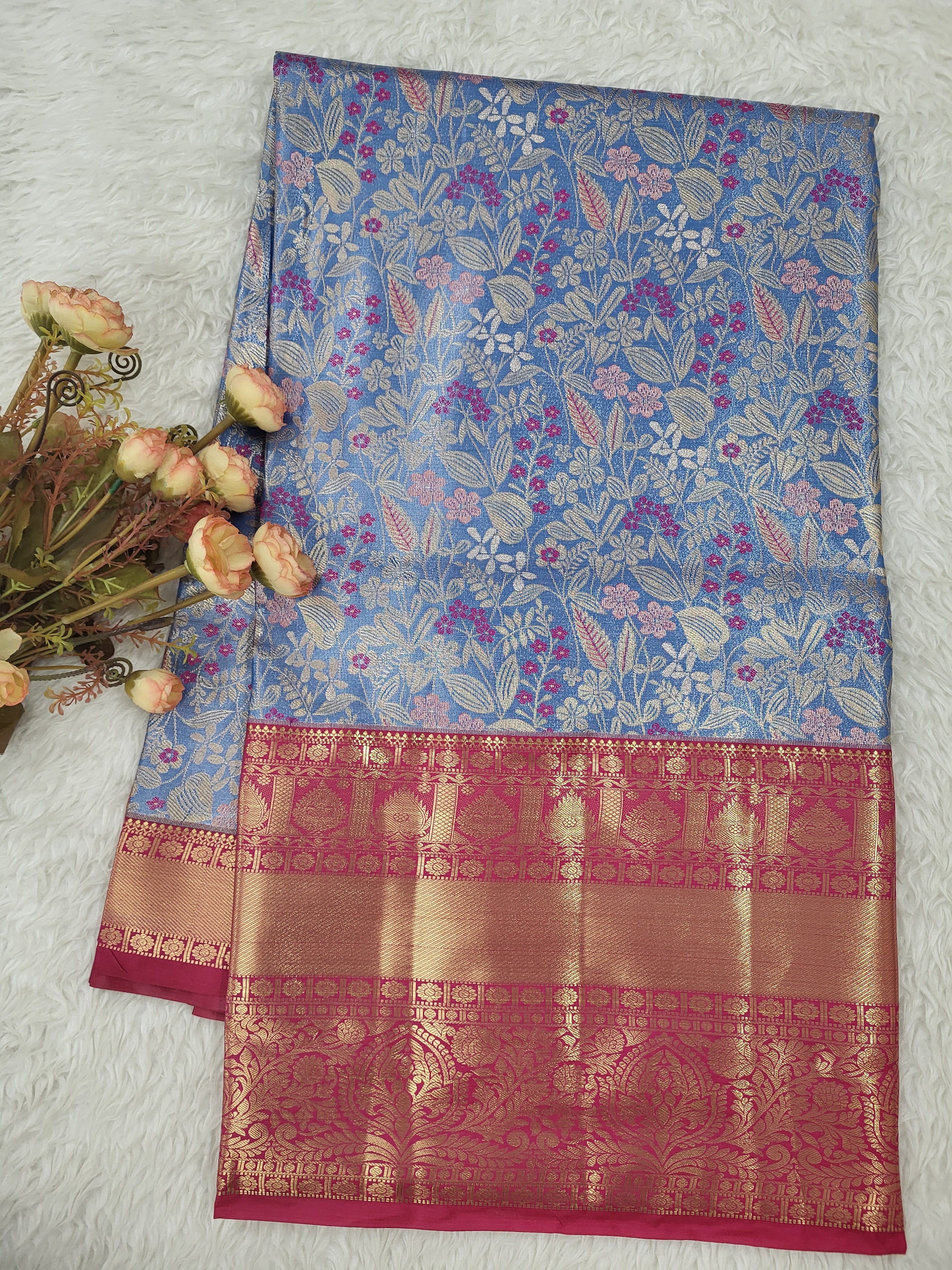 Semi kanchipattu Tissue Saree