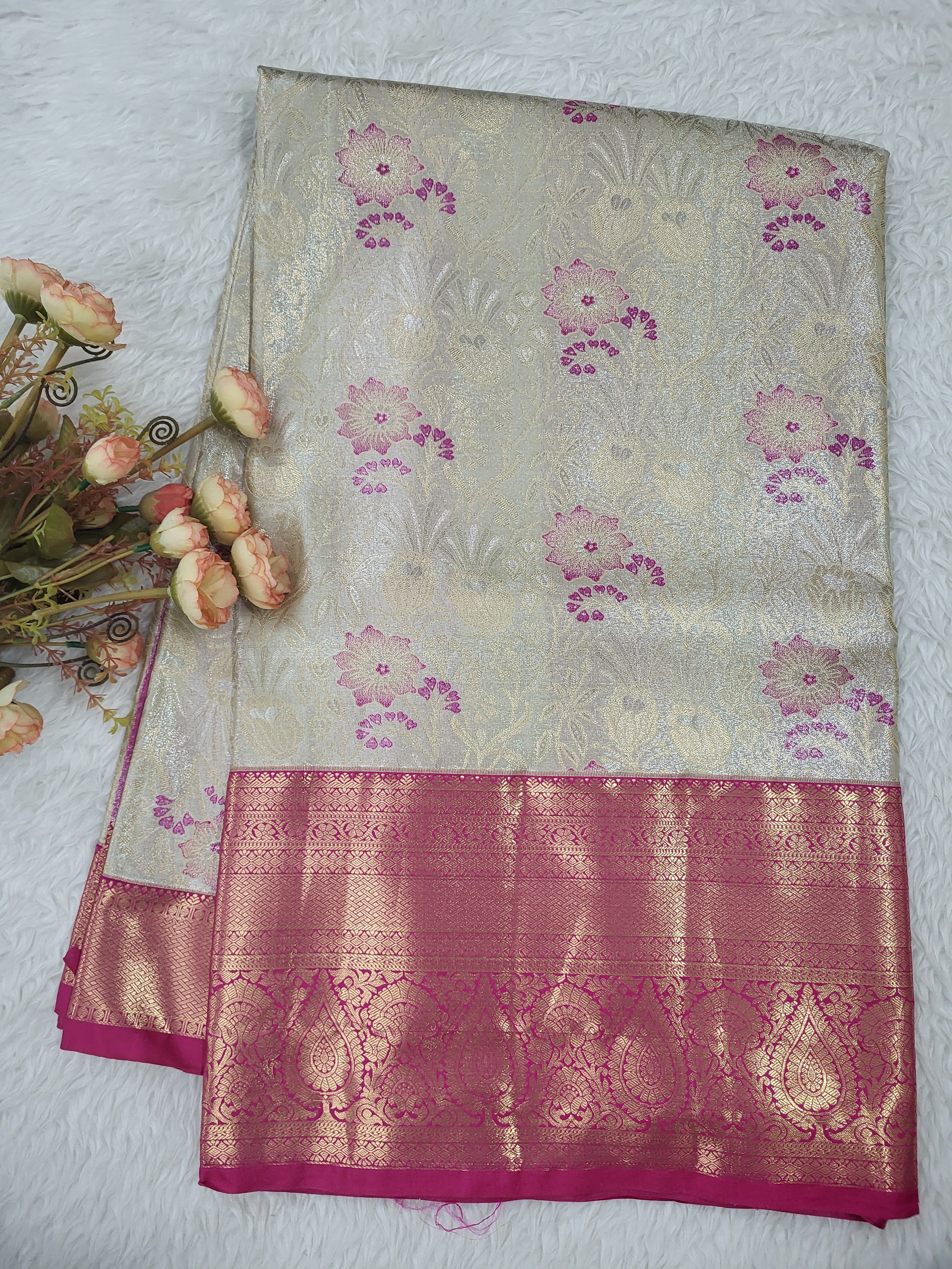 Semi kanchipattu Tissue Saree