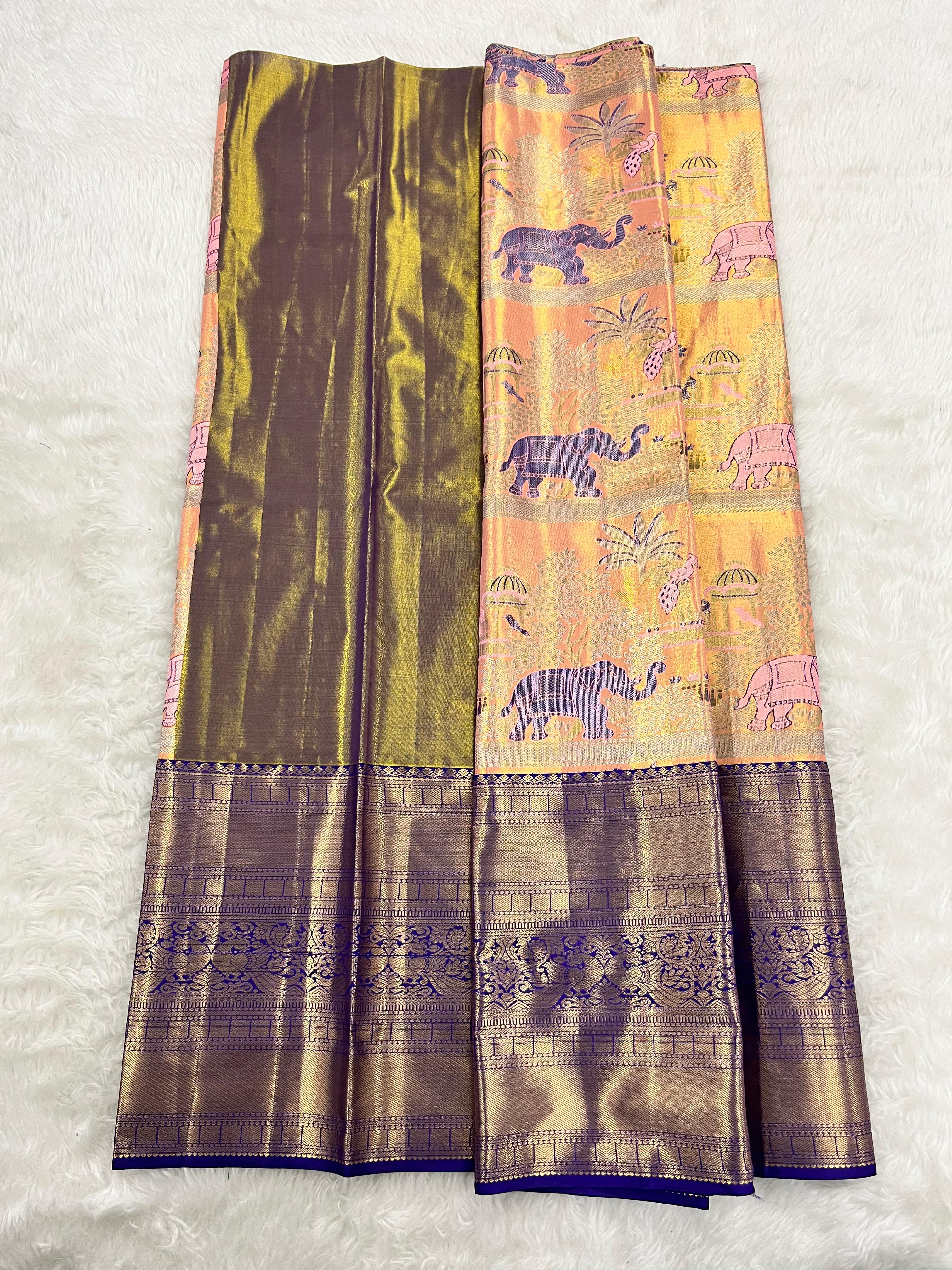 (5–10 Year) Lehenga – Unstitched (Blouse + Material)