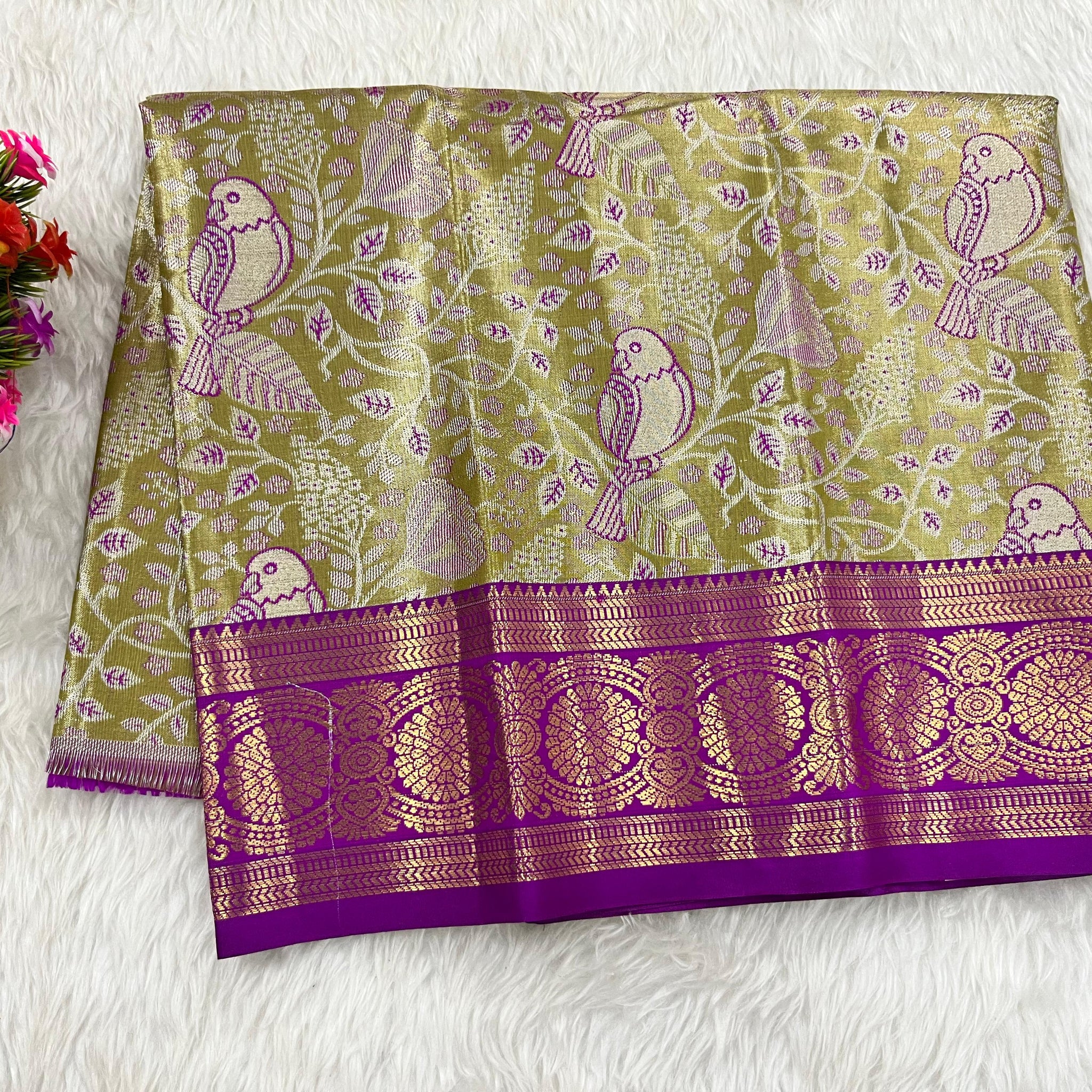 (0–1 Year) Lehenga – Unstitched (Blouse + Material)