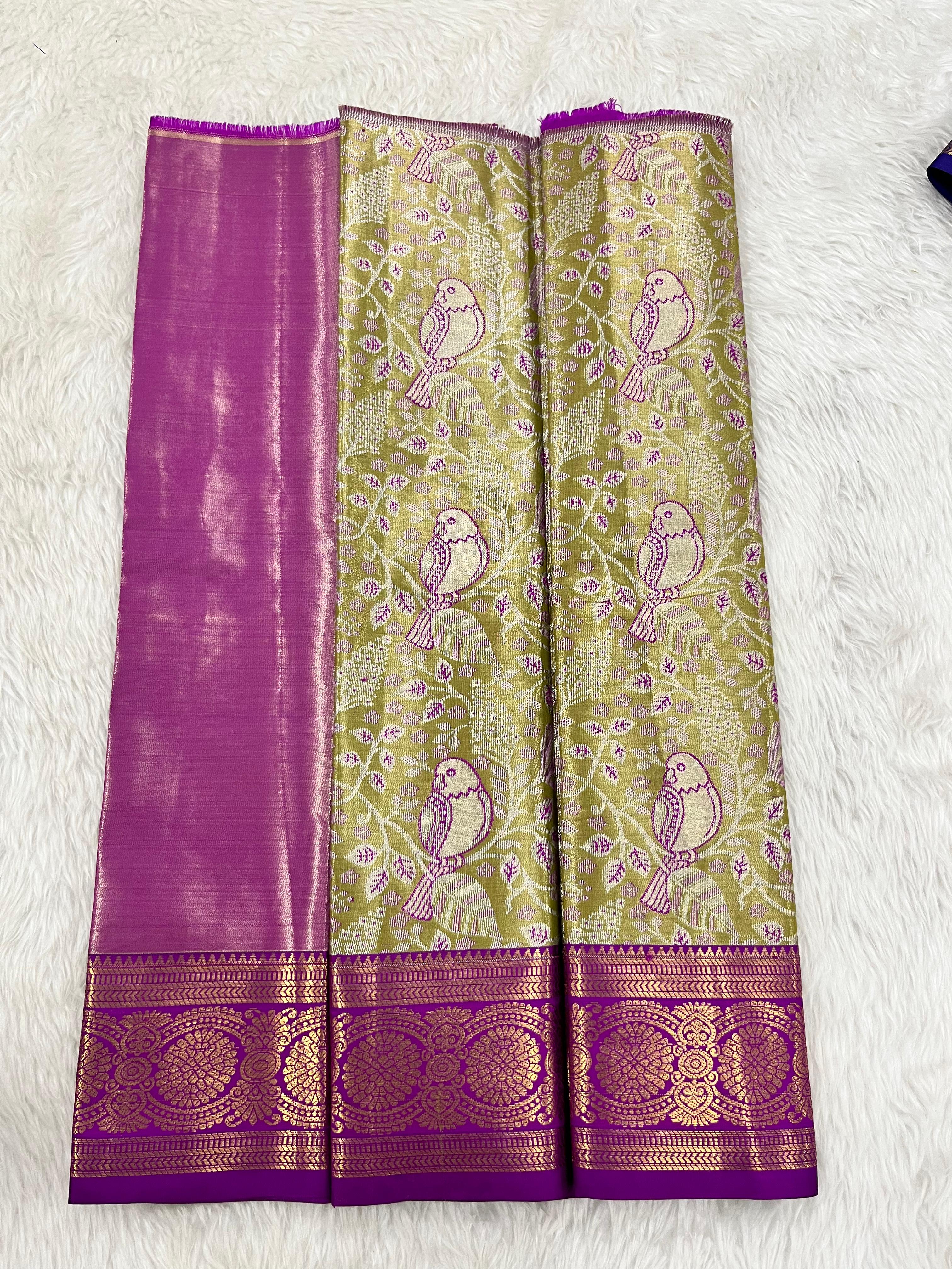 (0–1 Year) Lehenga – Unstitched (Blouse + Material)