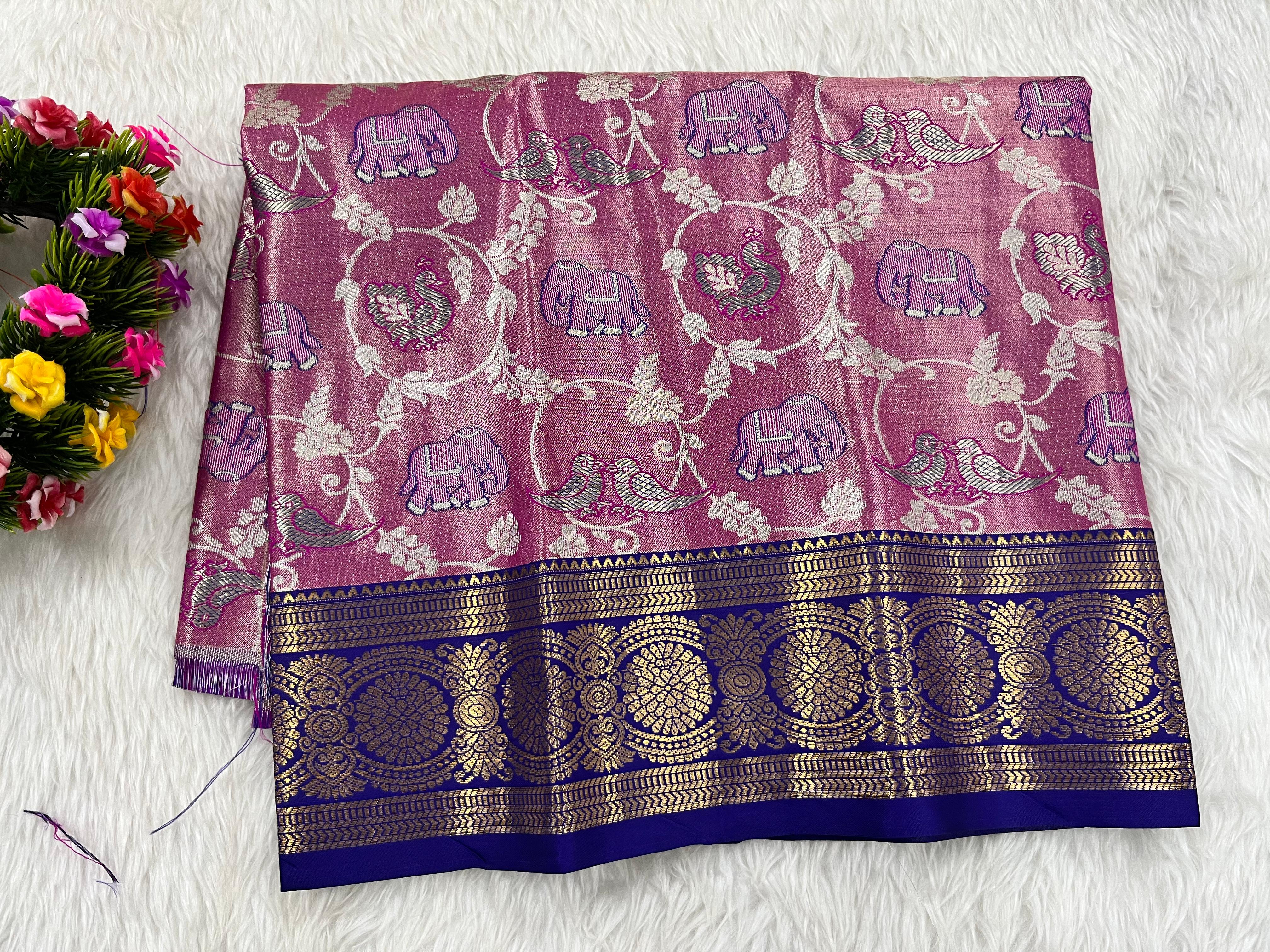 (0–1 Year) Lehenga – Unstitched (Blouse + Material)