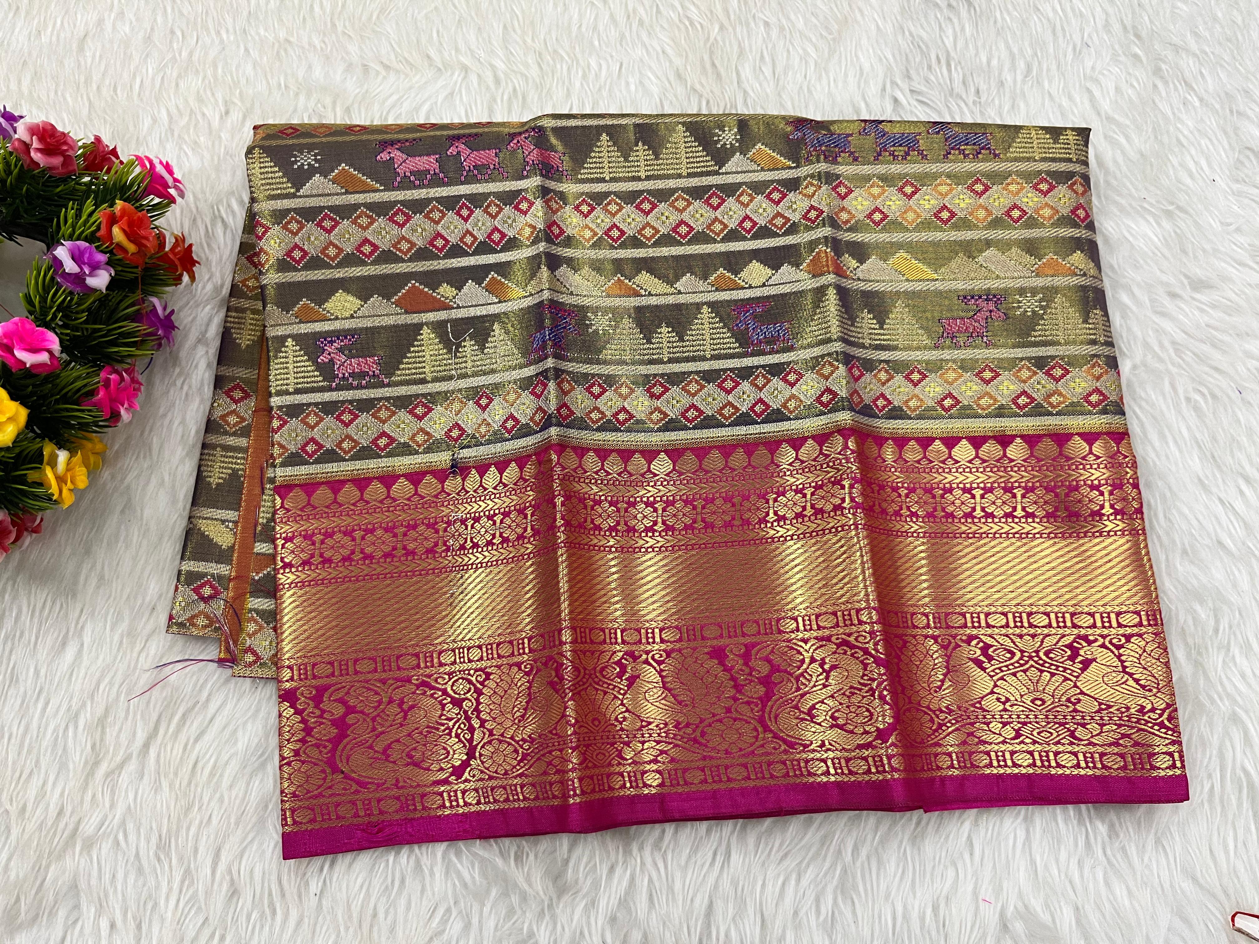 (0–1 Year) Lehenga – Unstitched (Blouse + Material)