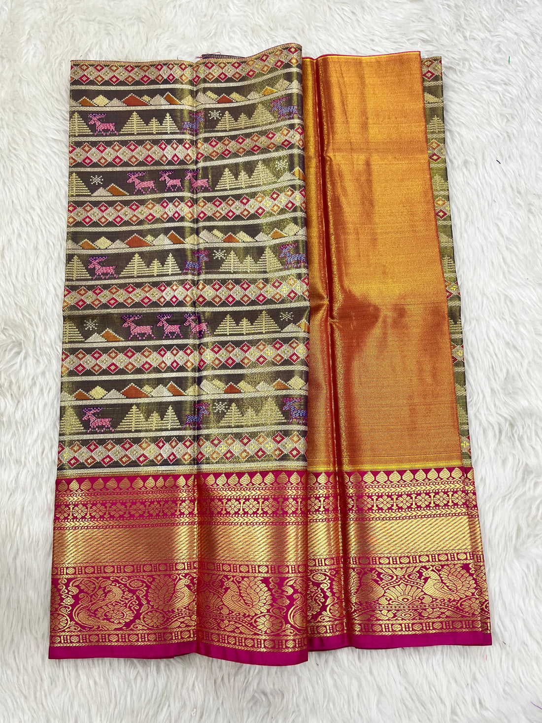 (0–1 Year) Lehenga – Unstitched (Blouse + Material)