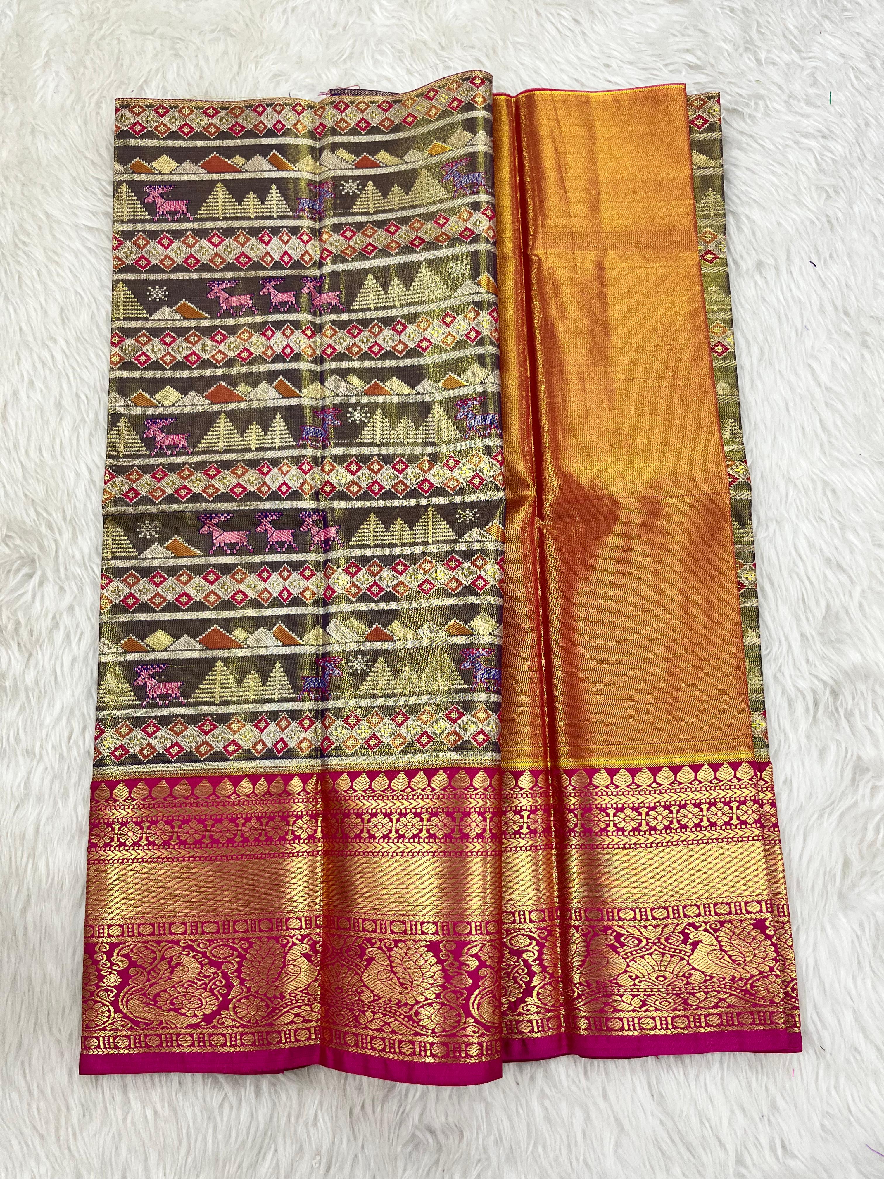 (0–1 Year) Lehenga – Unstitched (Blouse + Material)