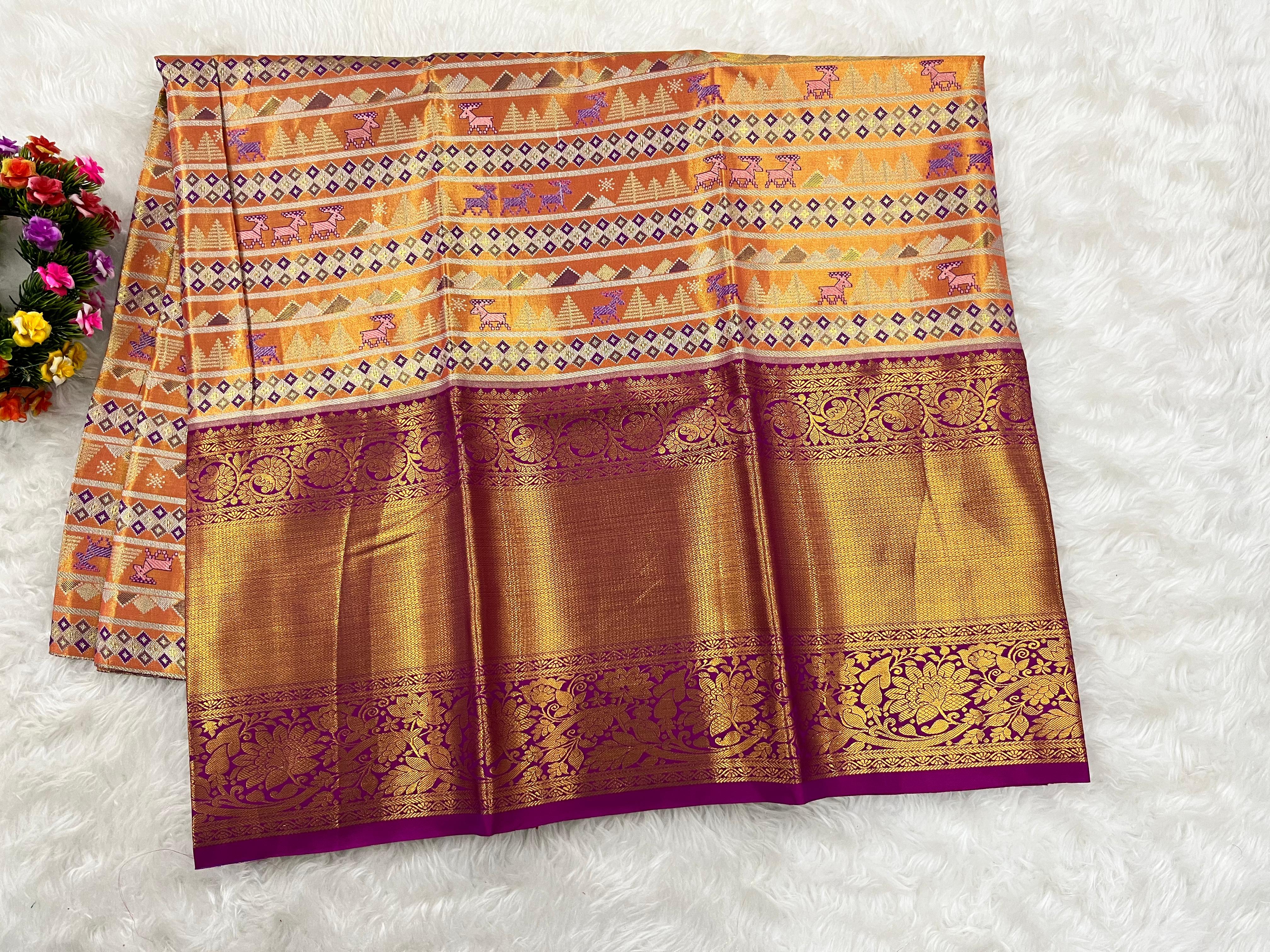 (5–10 Year) Lehenga – Unstitched (Blouse + Material)