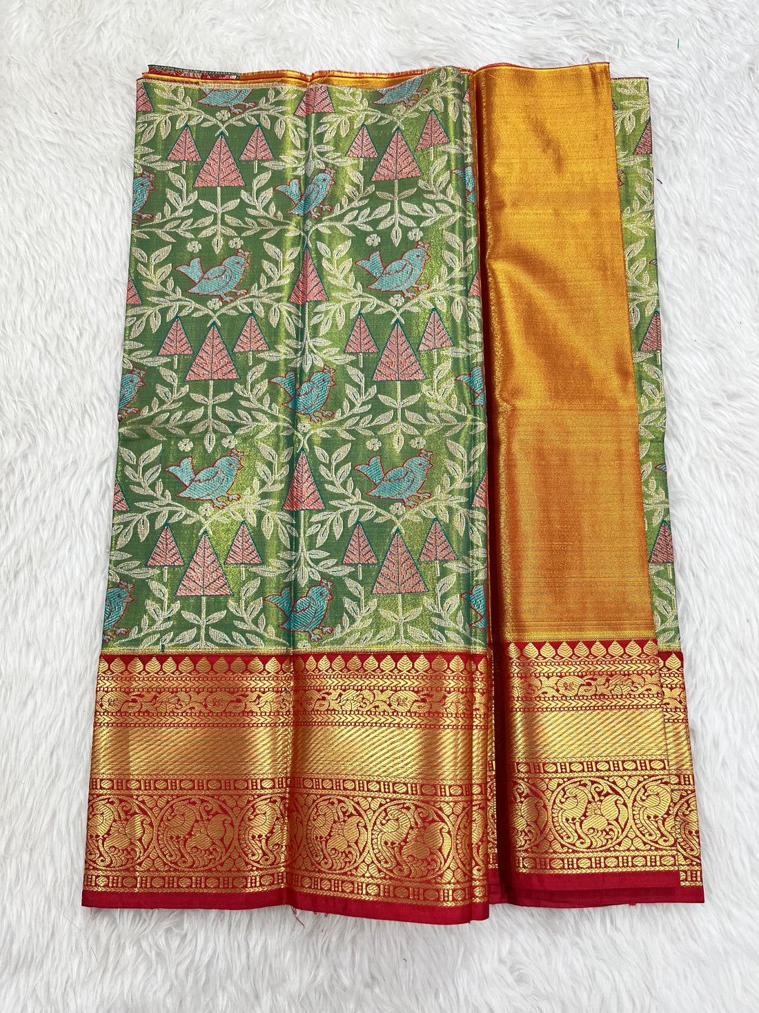 (0–1 Year) Lehenga – Unstitched (Blouse + Material)