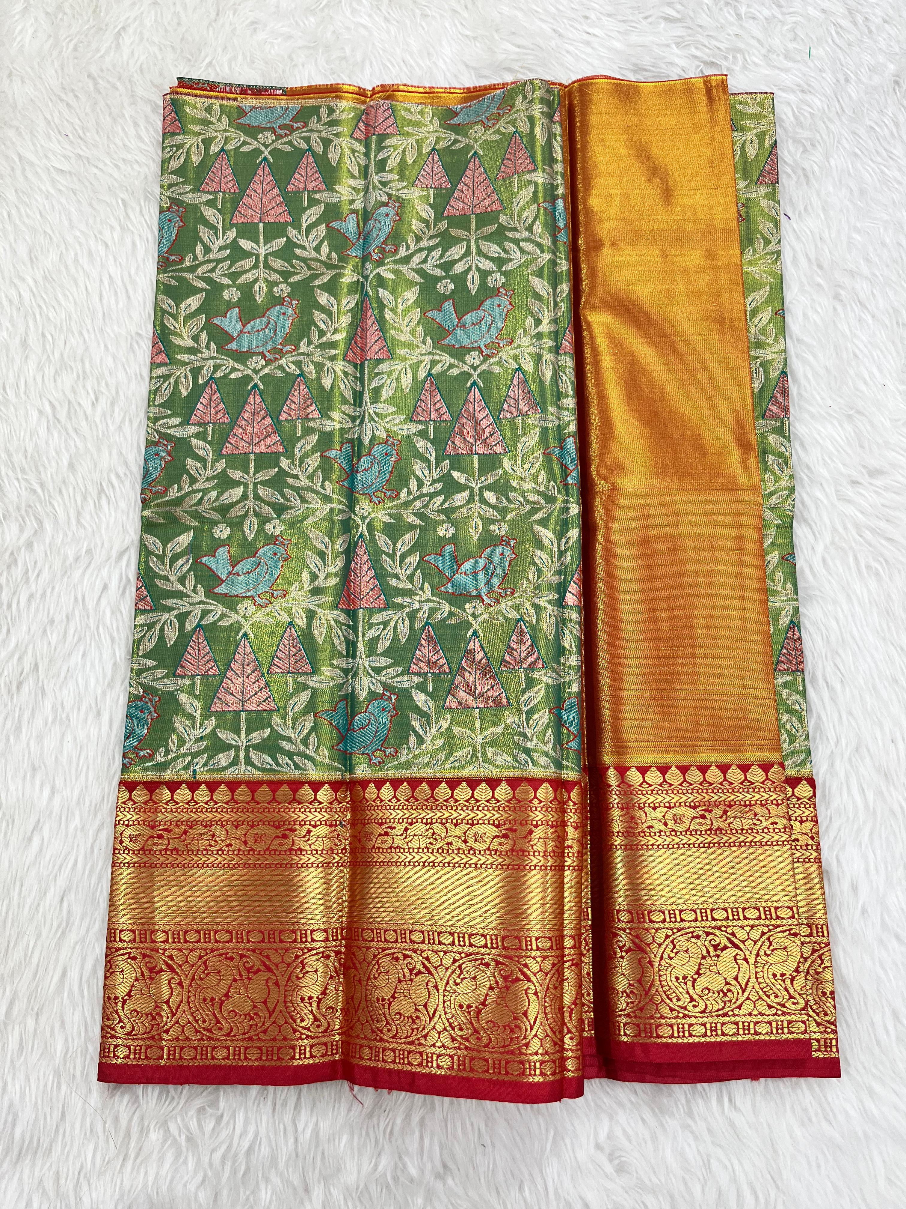 (0–1 Year) Lehenga – Unstitched (Blouse + Material)