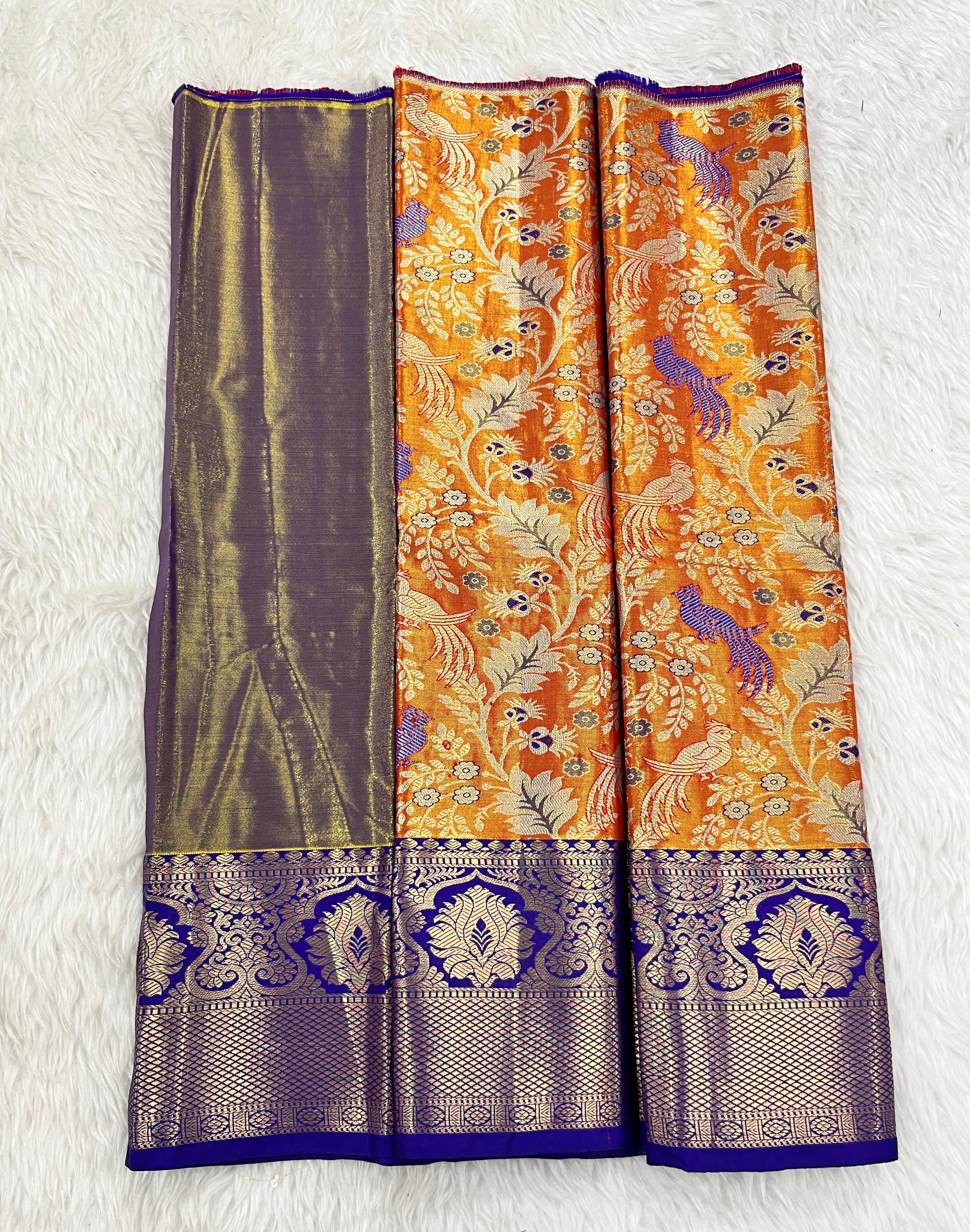 (0–1 Year) Lehenga – Unstitched (Blouse + Material)