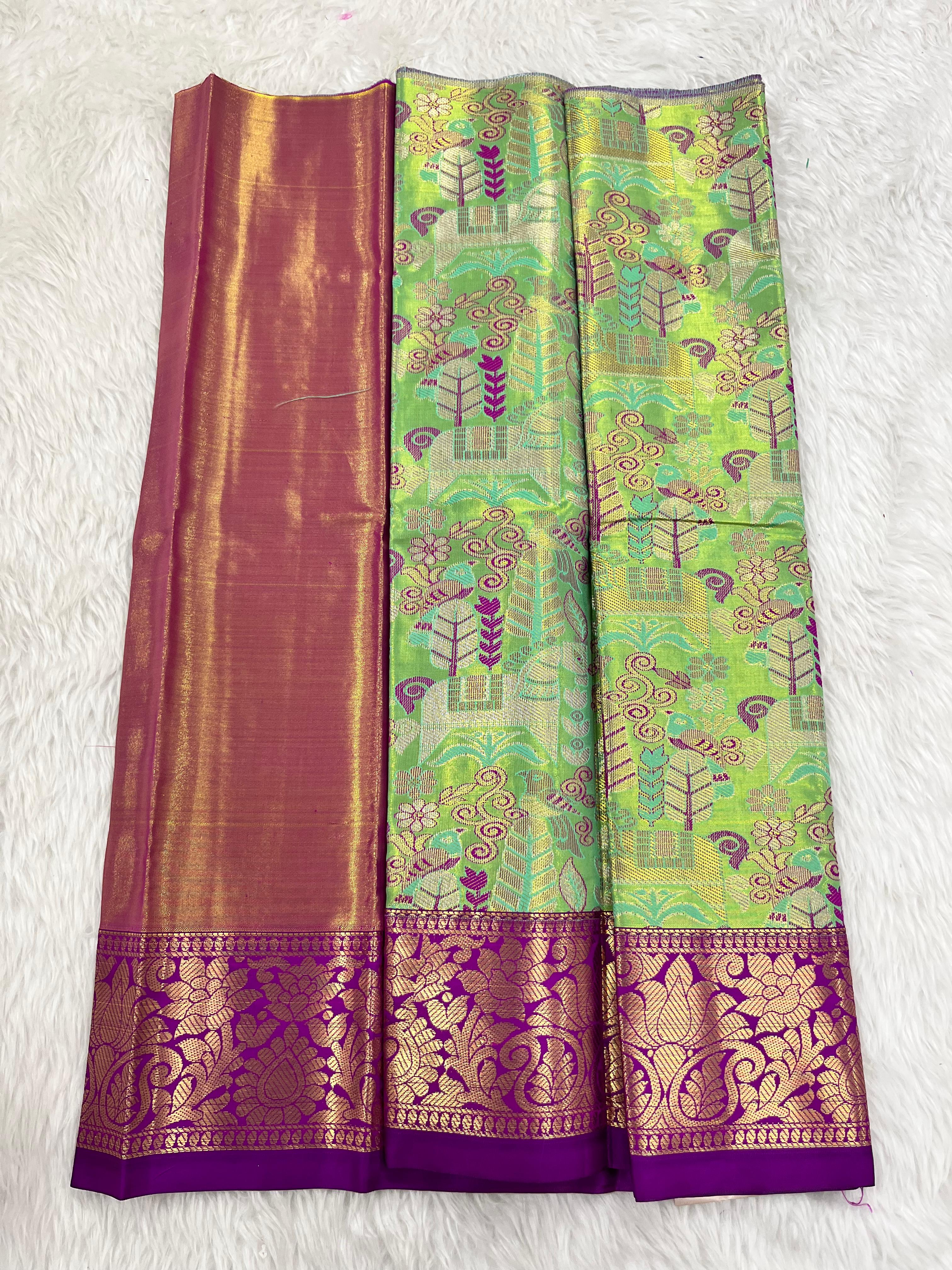 (0–1 Year) Lehenga – Unstitched (Blouse + Material)