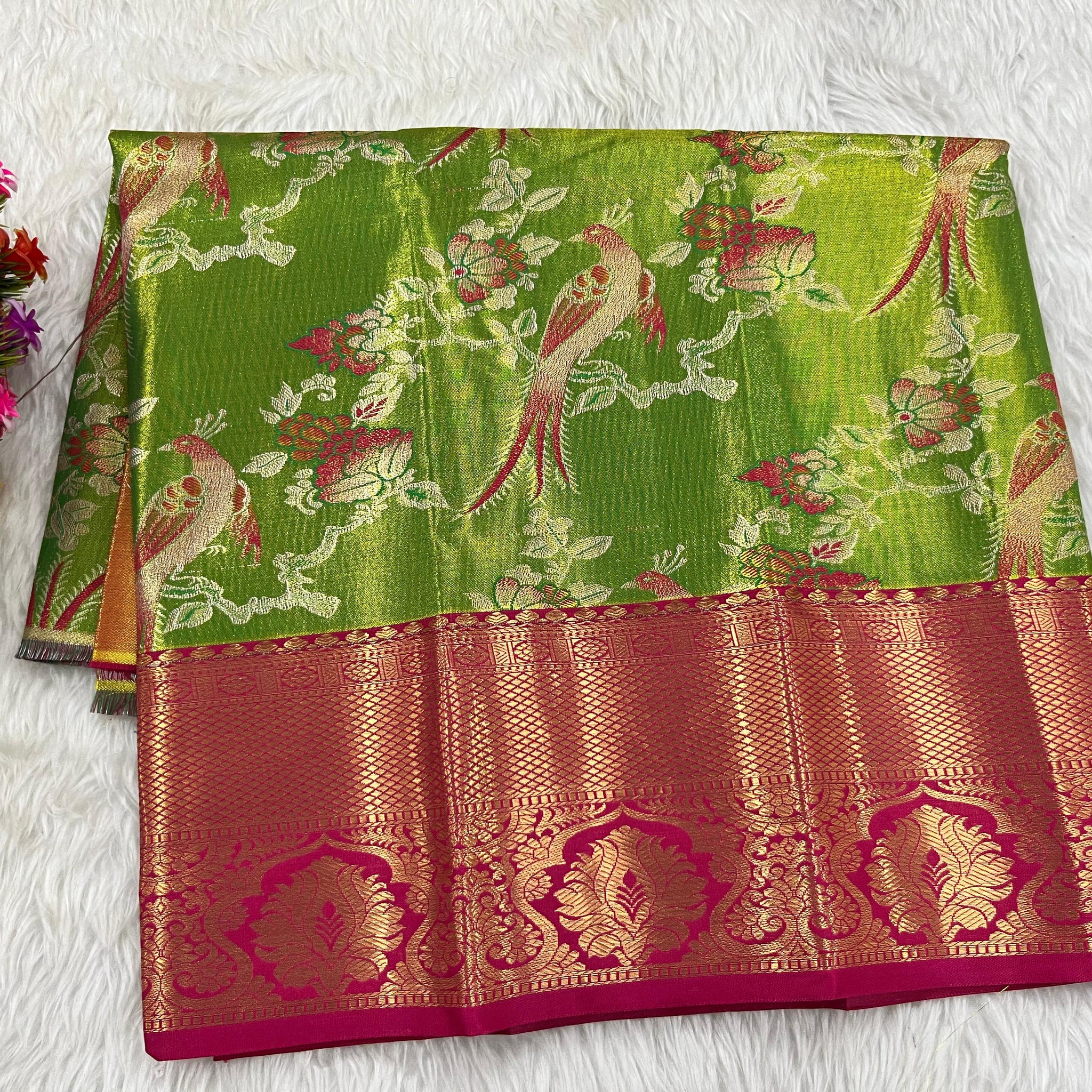 (0–1 Year) Lehenga – Unstitched (Blouse + Material)