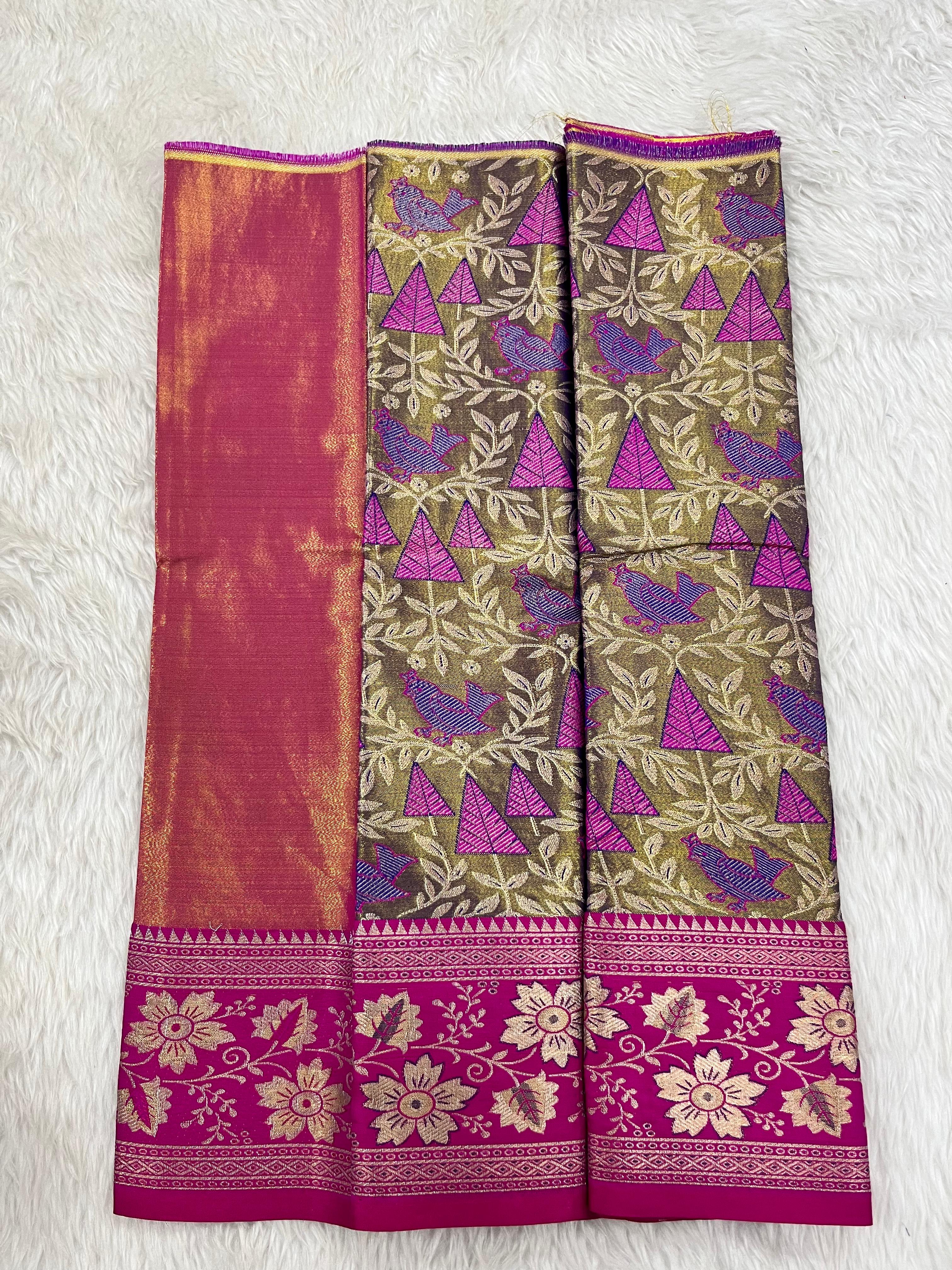 (0–1 Year) Lehenga – Unstitched (Blouse + Material)