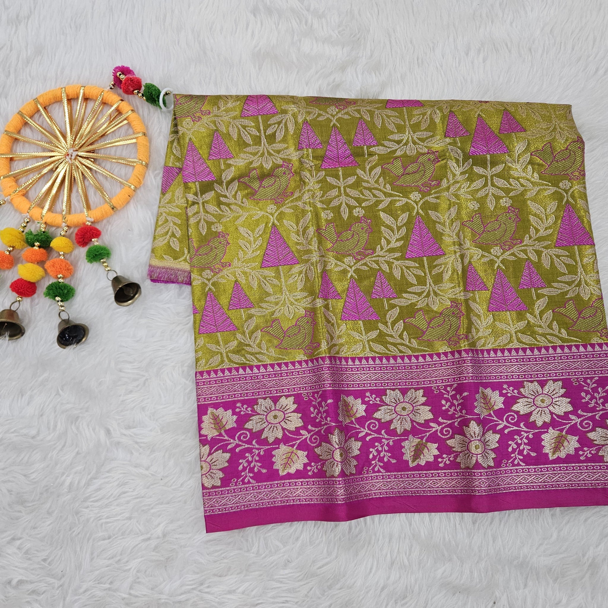 (0–1 Year) Lehenga – Unstitched (Blouse + Material)