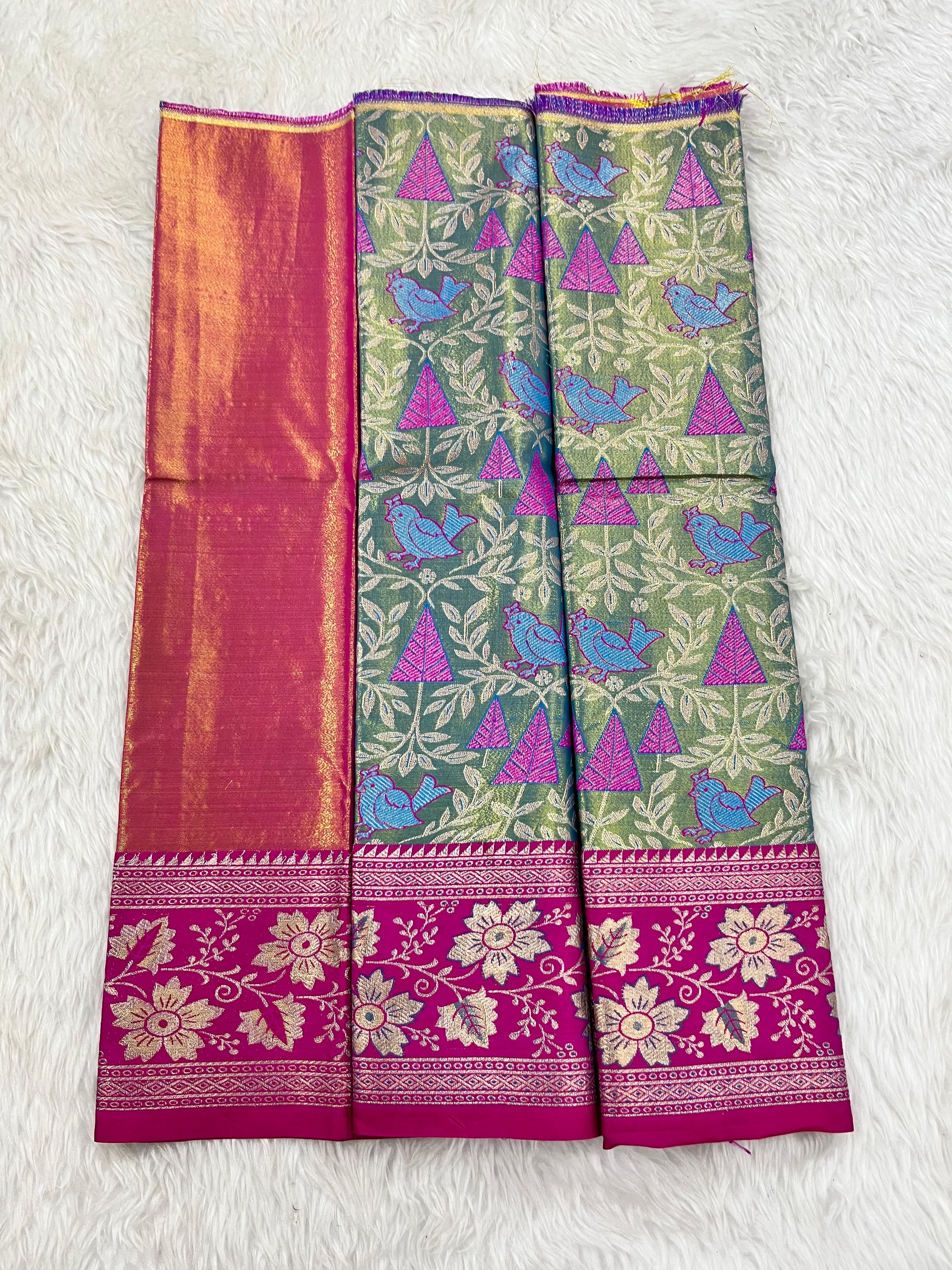 (0–1 Year) Lehenga – Unstitched (Blouse + Material)