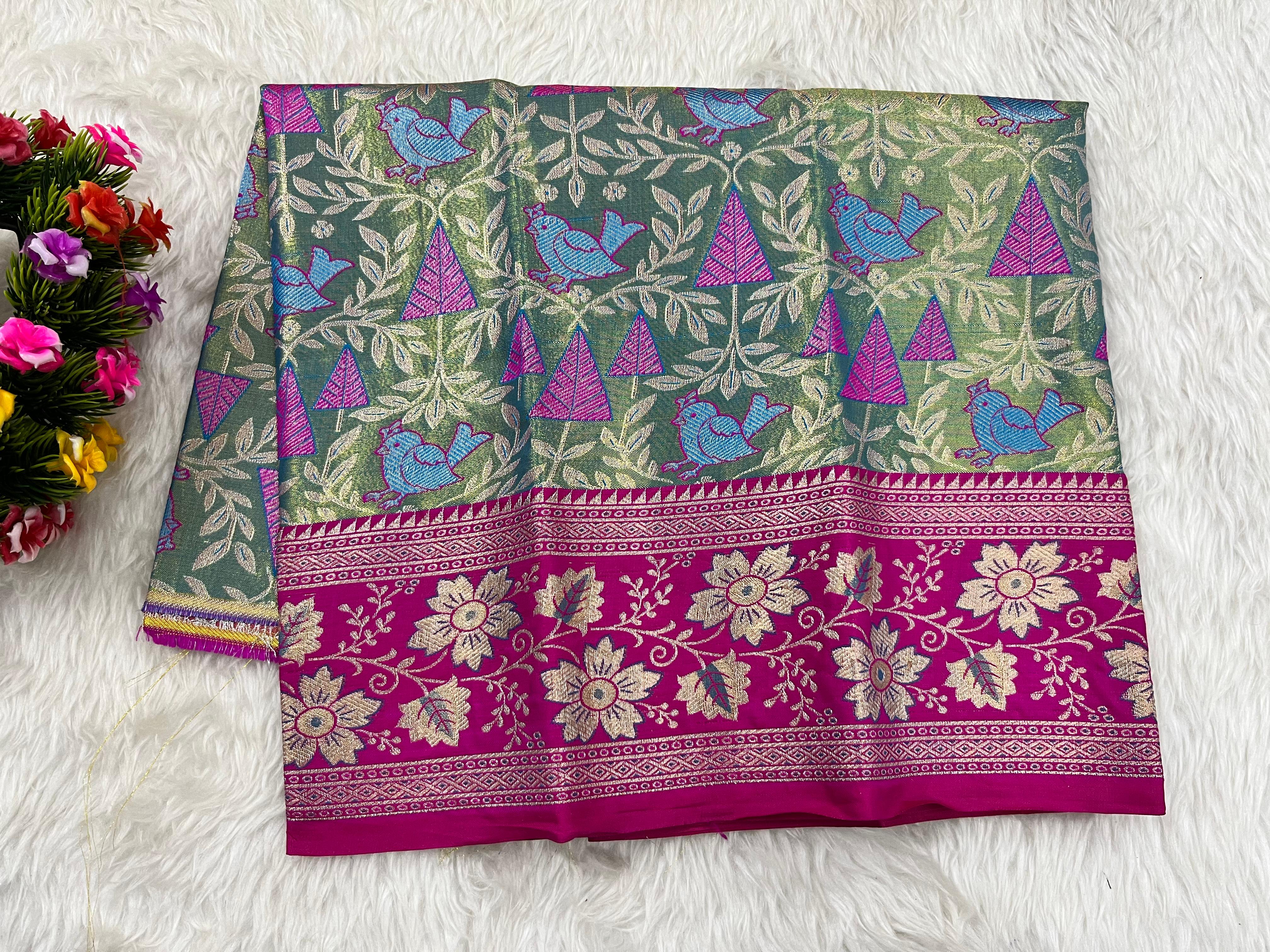 (0–1 Year) Lehenga – Unstitched (Blouse + Material)