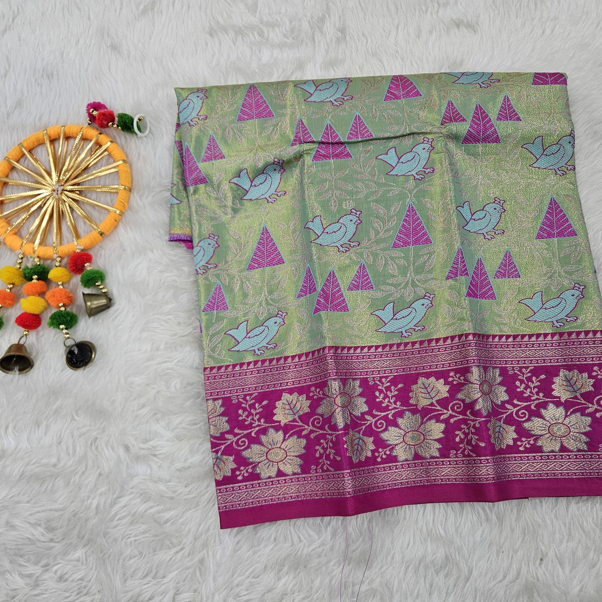 (0–1 Year) Lehenga – Unstitched (Blouse + Material)