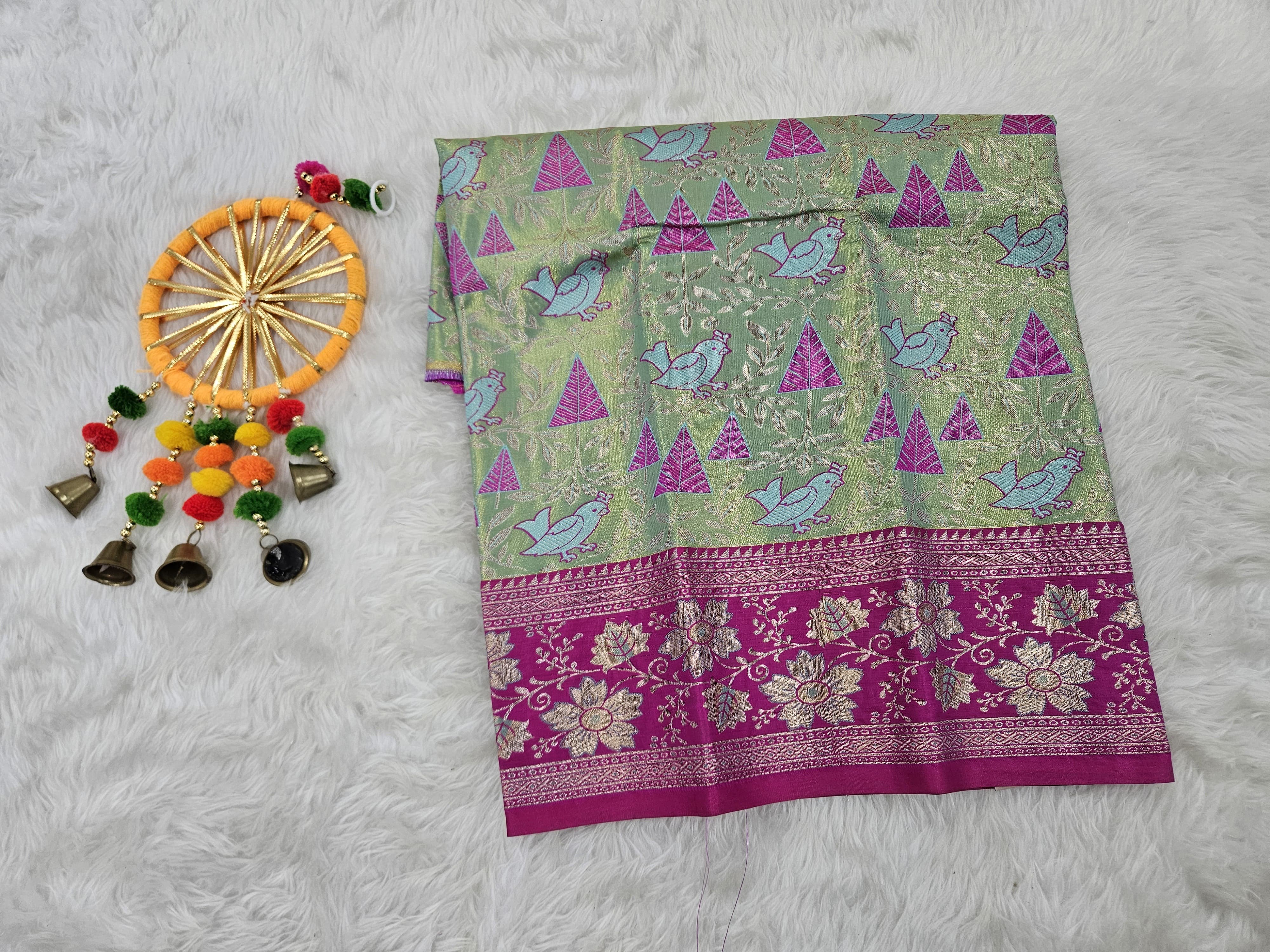 (0–1 Year) Lehenga – Unstitched (Blouse + Material)