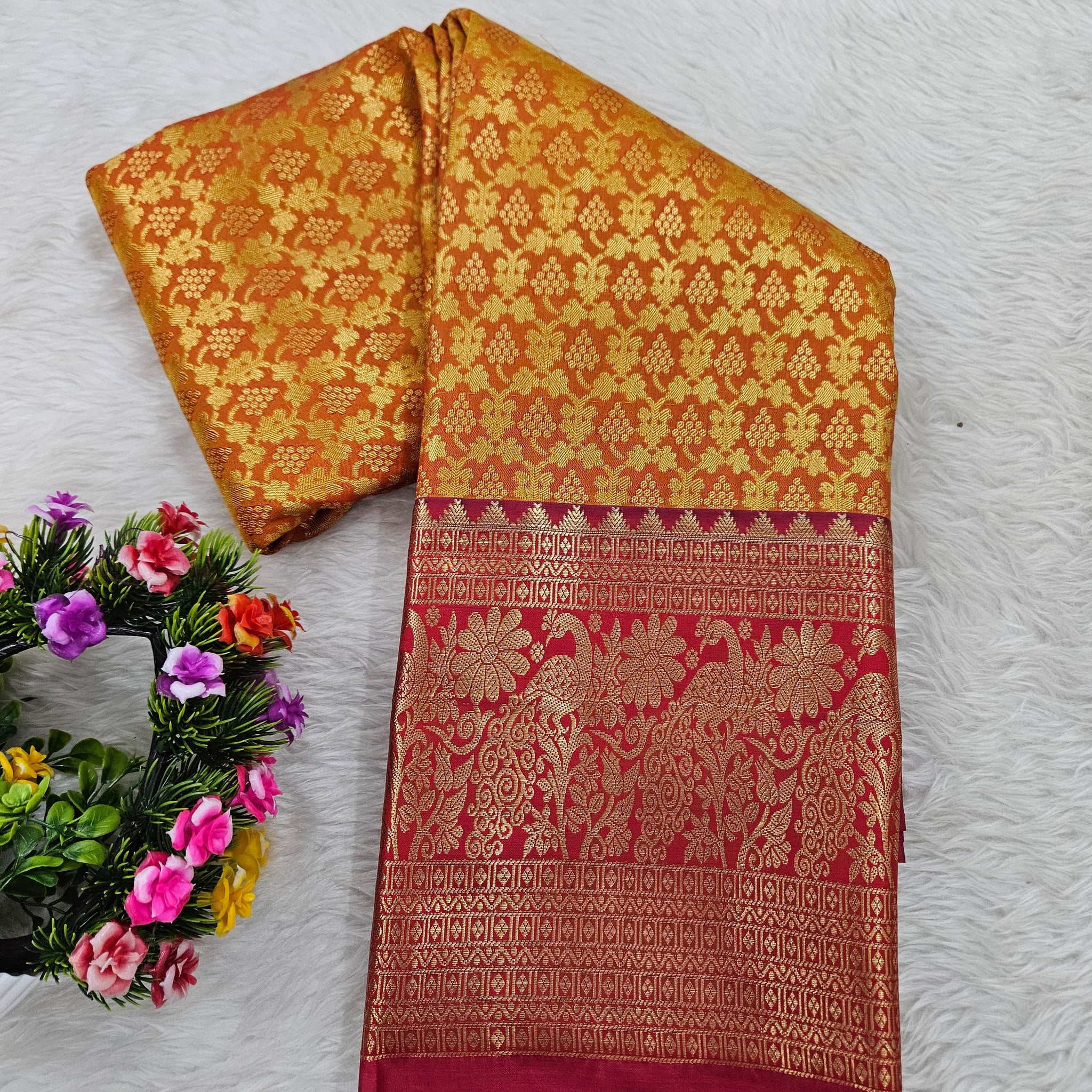 Semi kanchi pattu resham saree