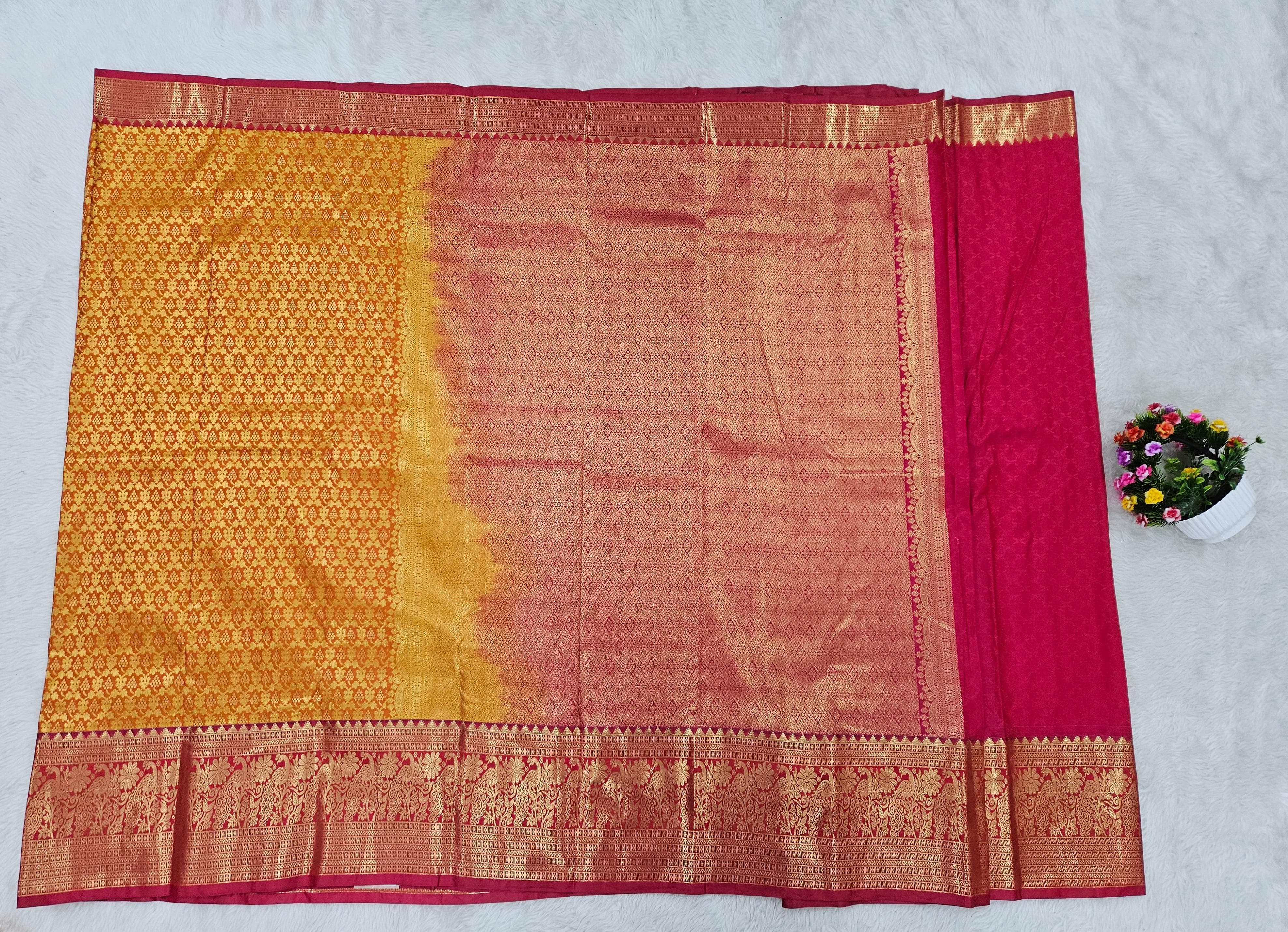 Semi kanchi pattu resham saree