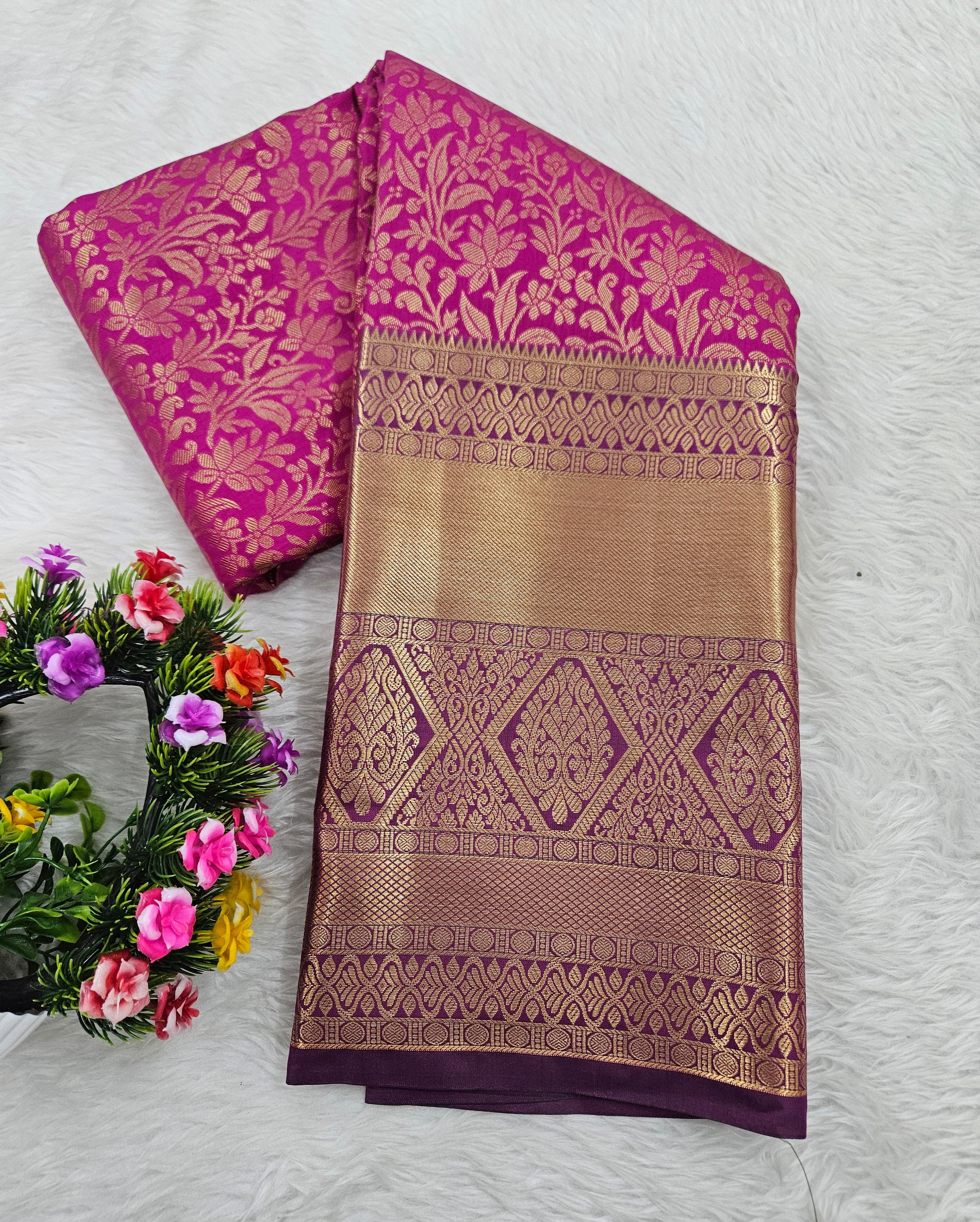 Semi kanchi pattu resham saree