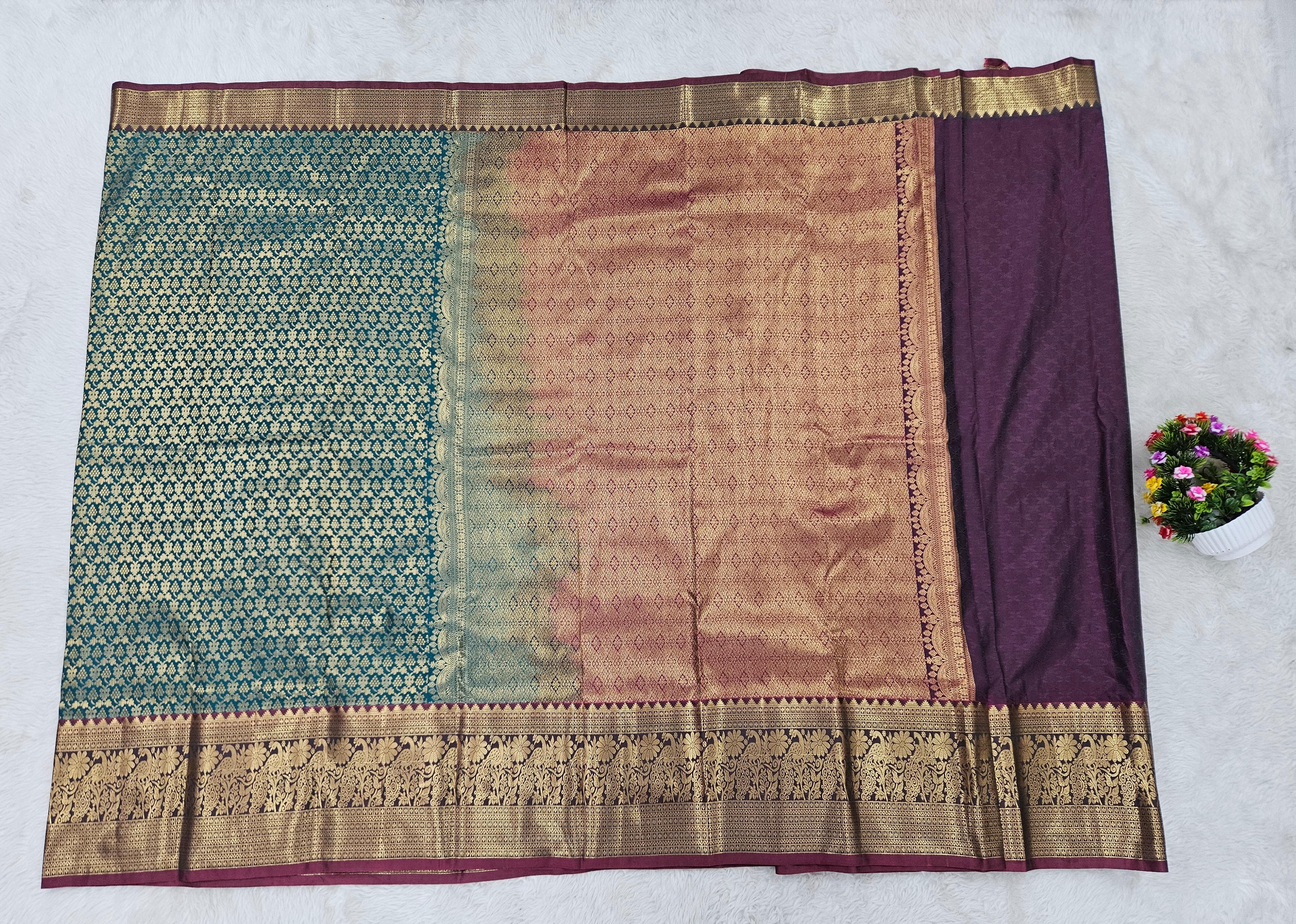 Semi kanchi pattu resham saree