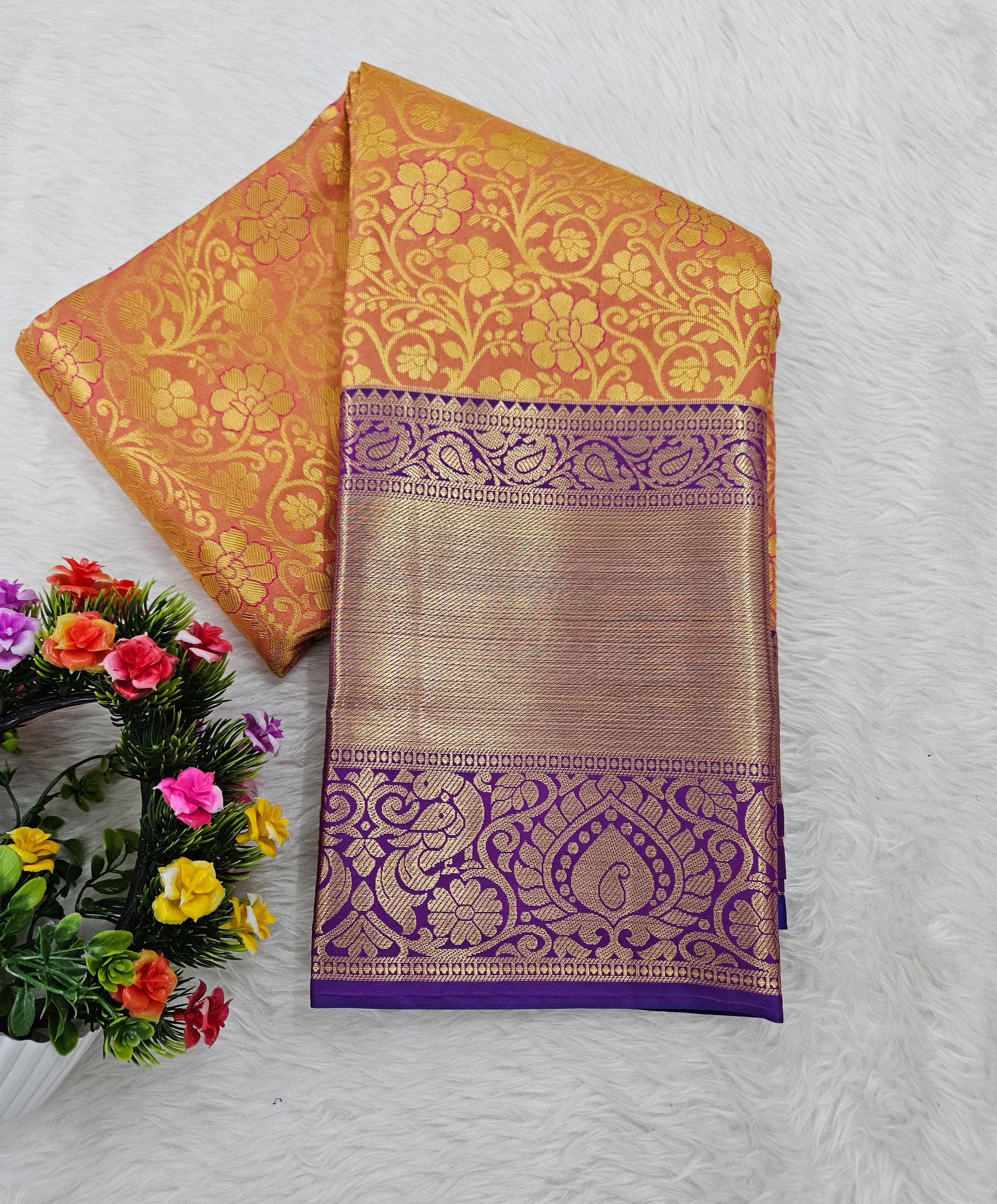 Semi kanchi pattu resham saree