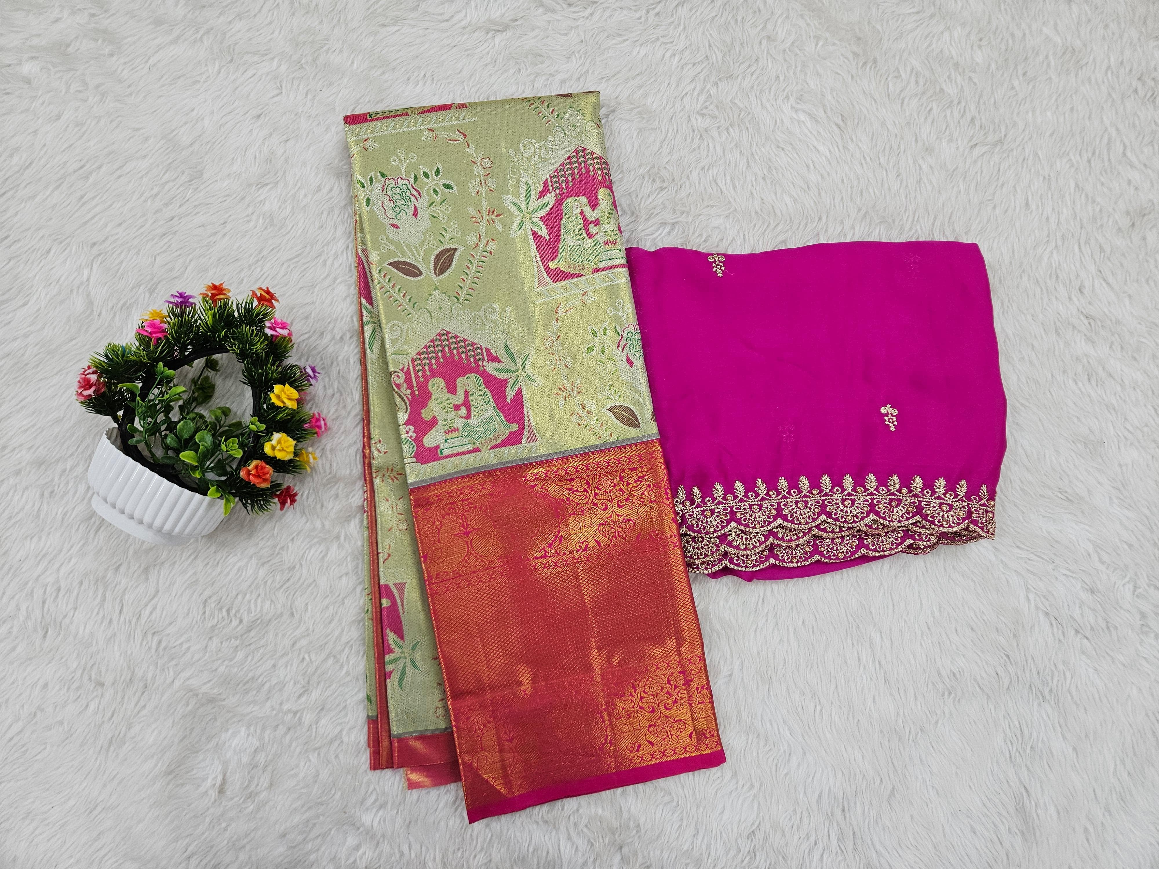 (10+ Year) Lehenga – Unstitched (Blouse + Material)