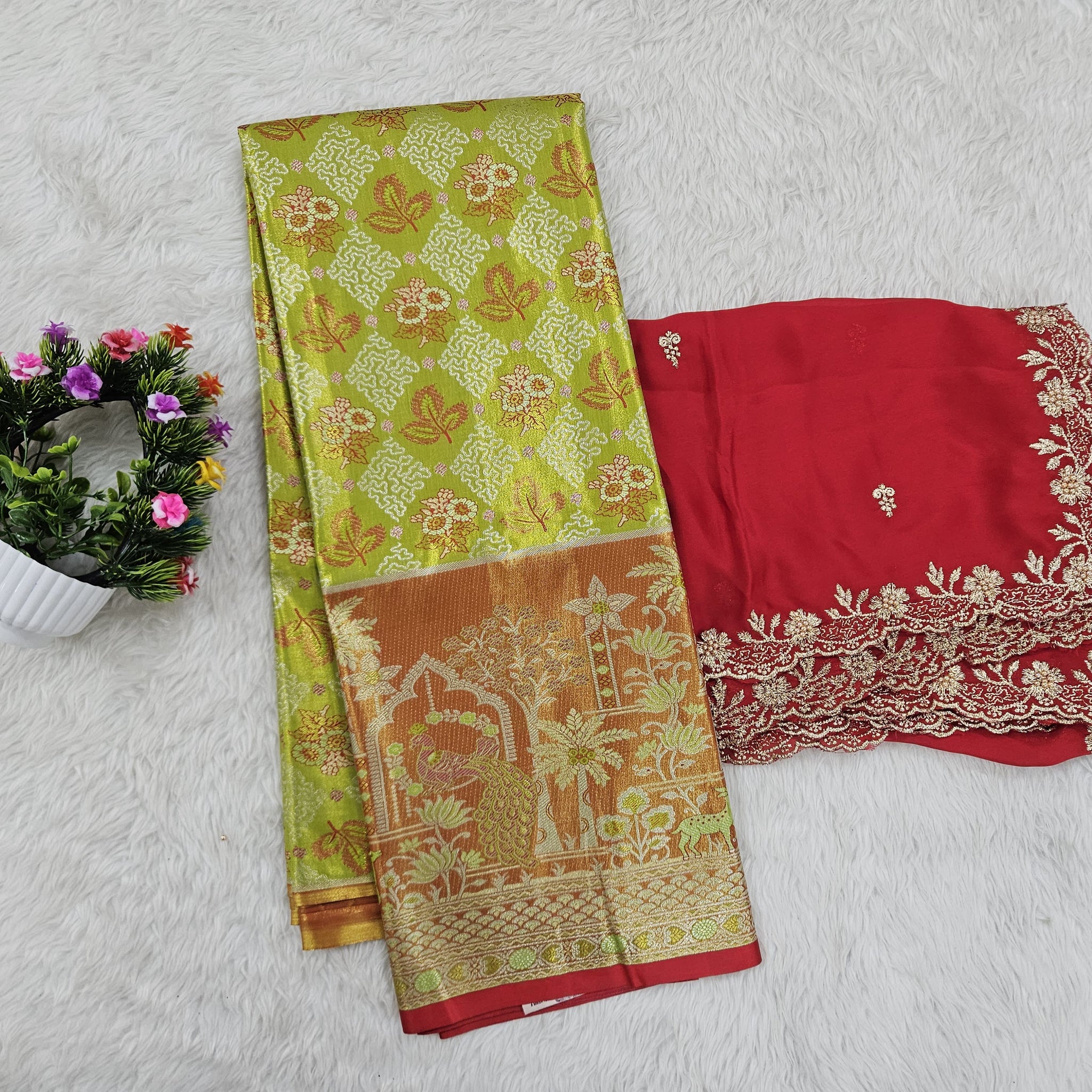 (10+ Year) Lehenga – Unstitched (Blouse + Material)