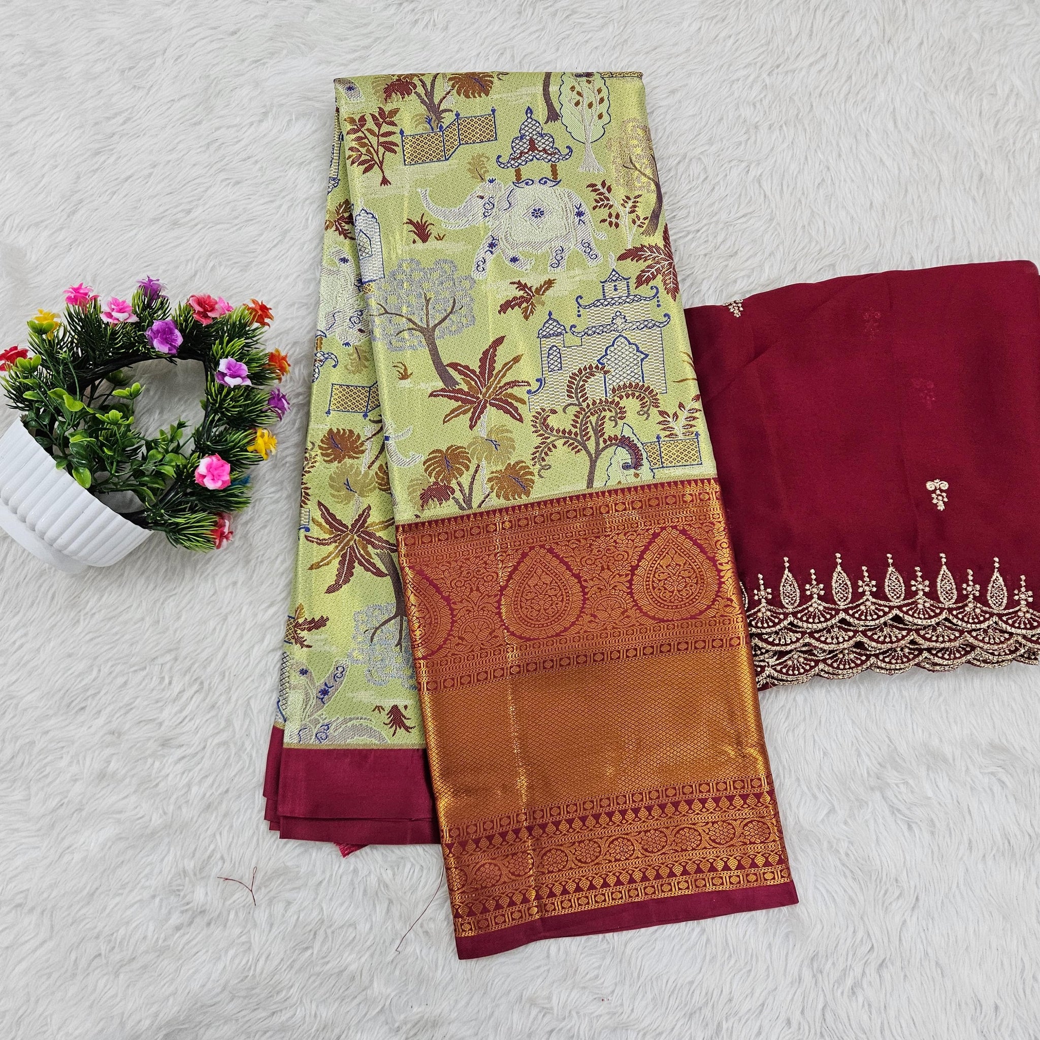 (10+ Year) Lehenga – Unstitched (Blouse + Material)