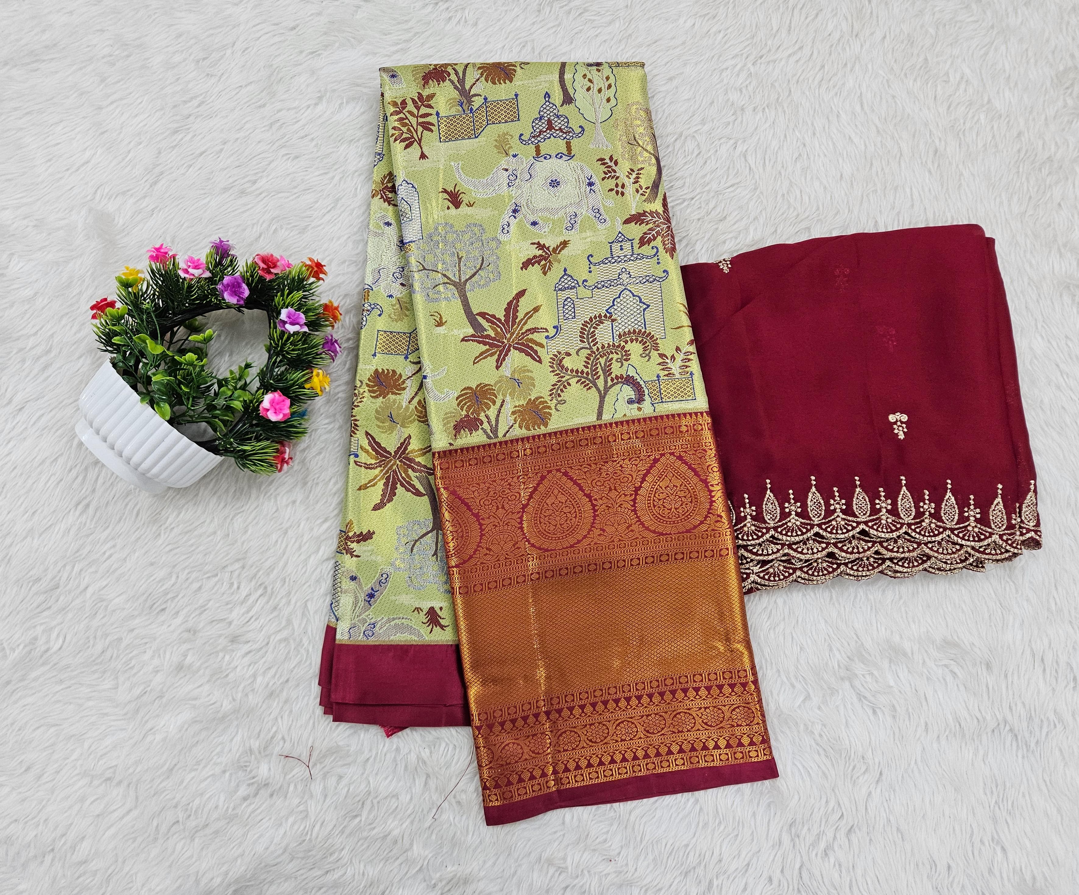 (10+ Year) Lehenga – Unstitched (Blouse + Material)