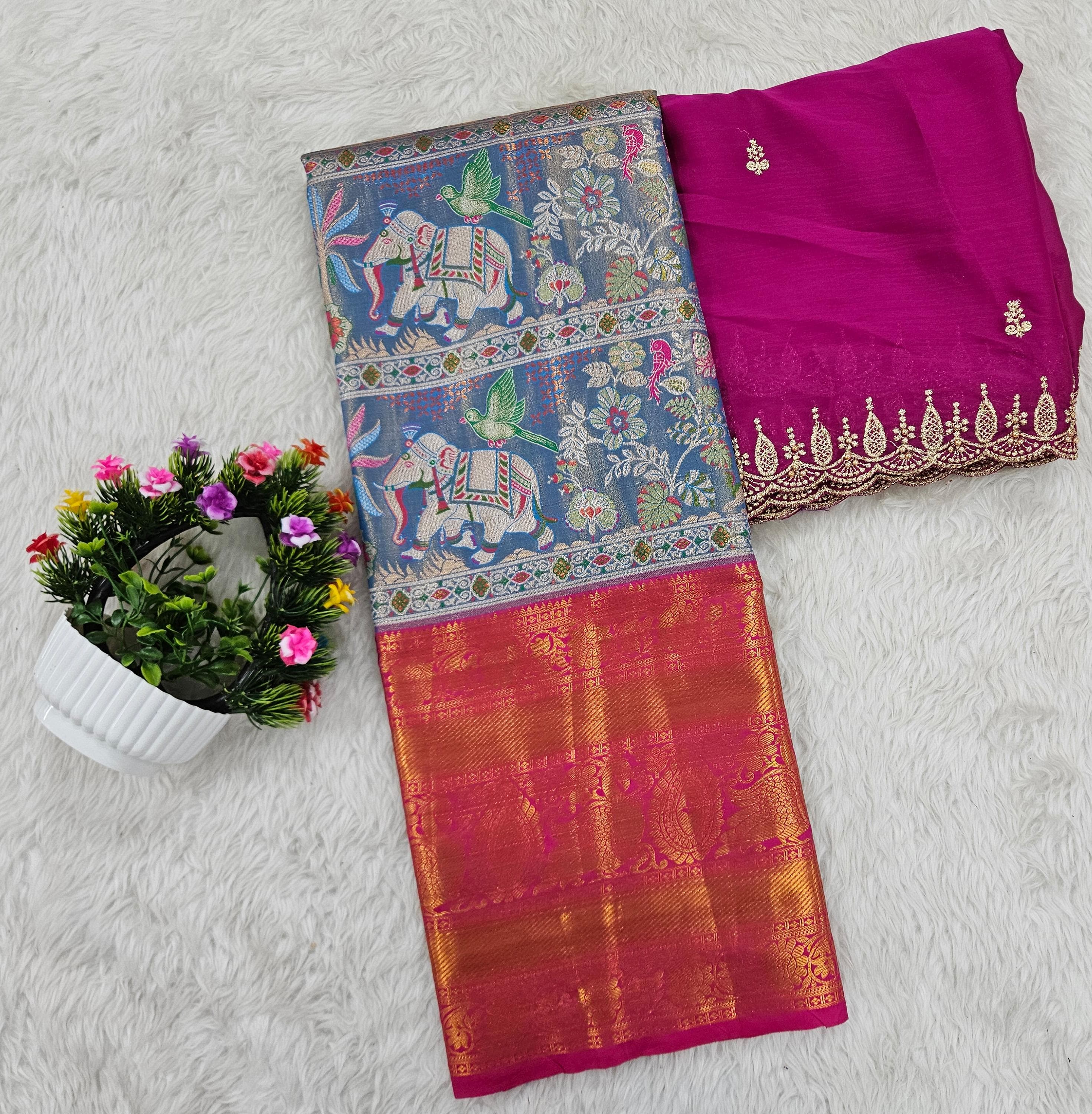 (10+ Year) Lehenga – Unstitched (Blouse + Material)