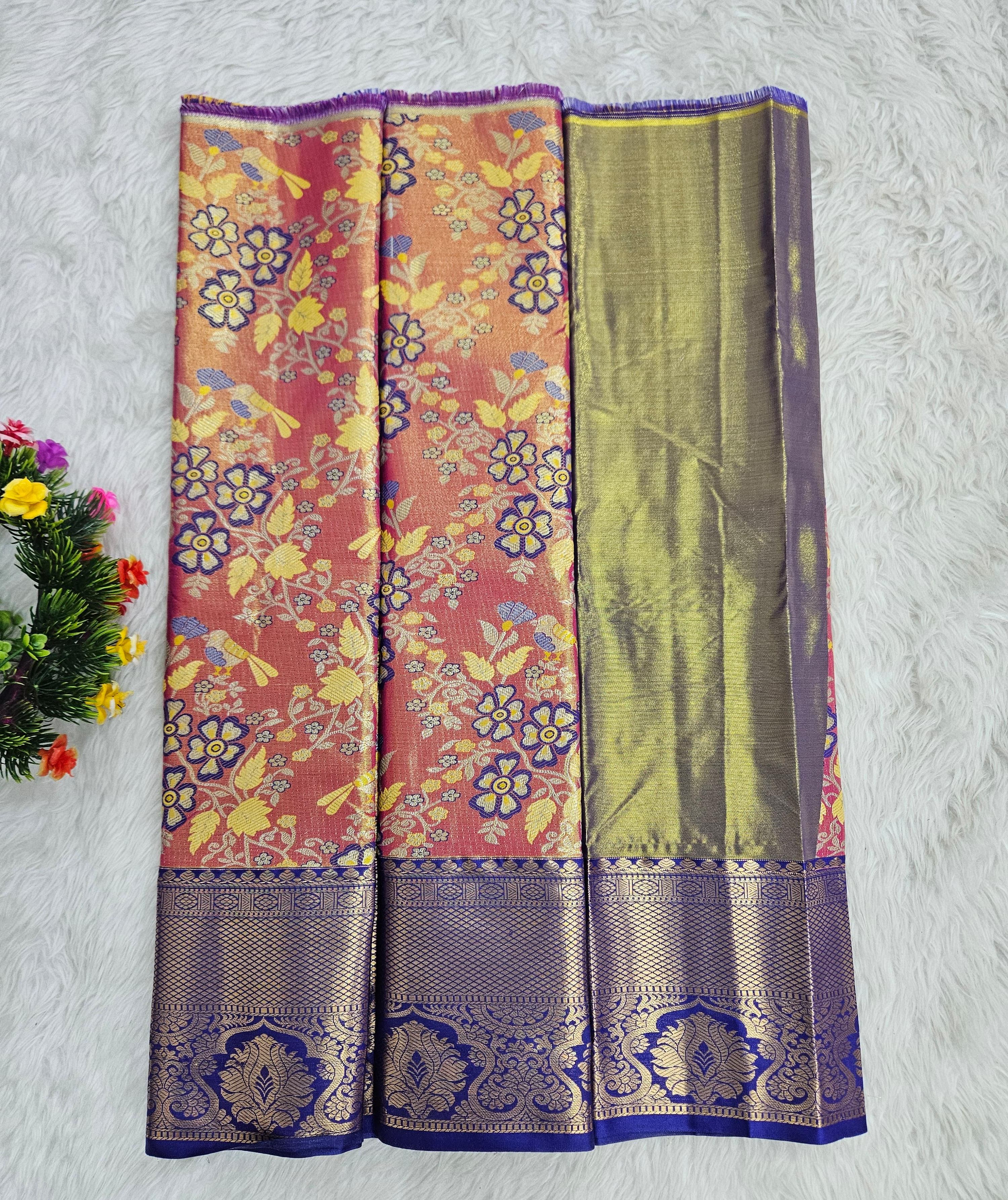 (0–1 Year) Lehenga – Unstitched (Blouse + Material)