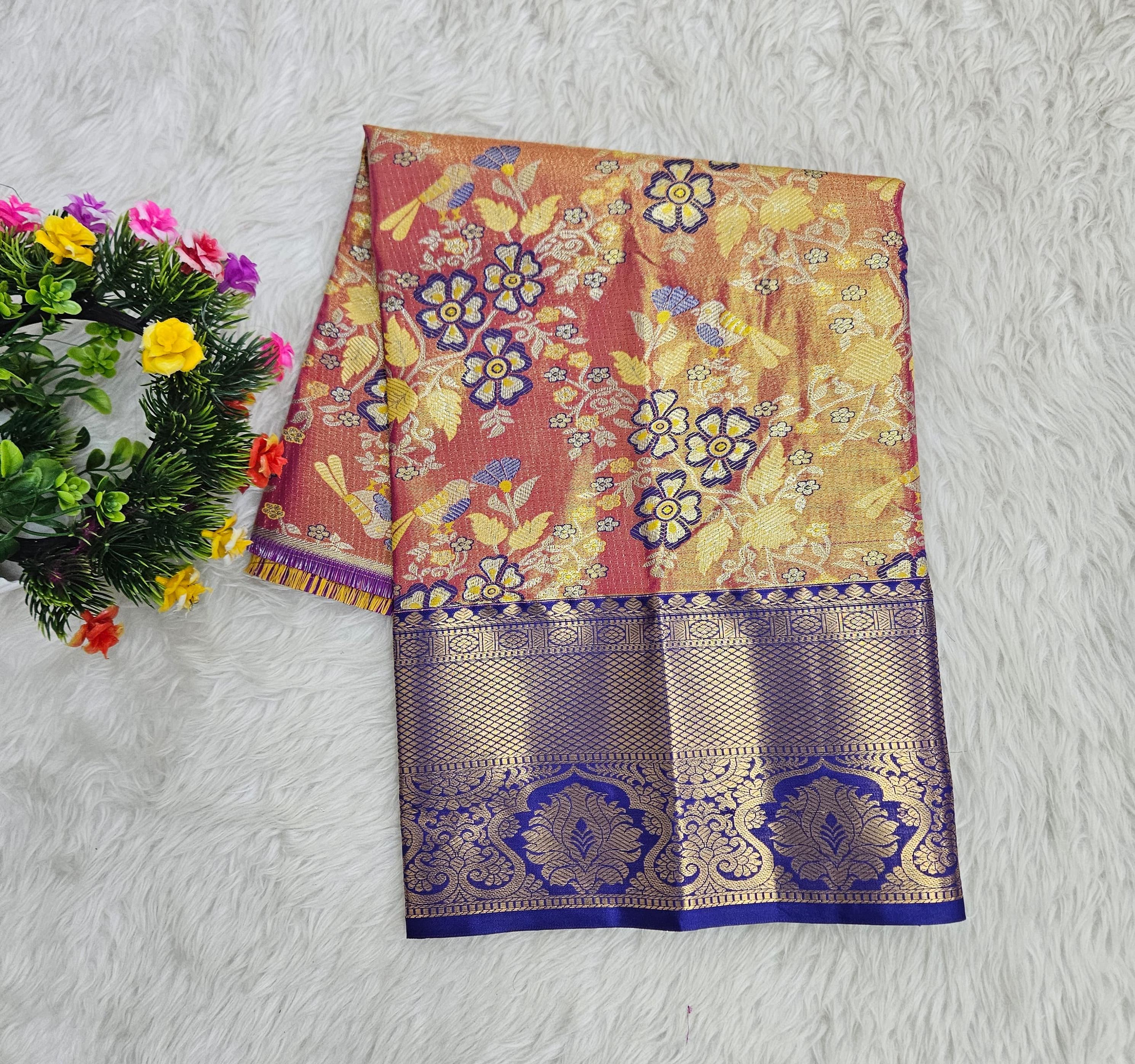 (0–1 Year) Lehenga – Unstitched (Blouse + Material)