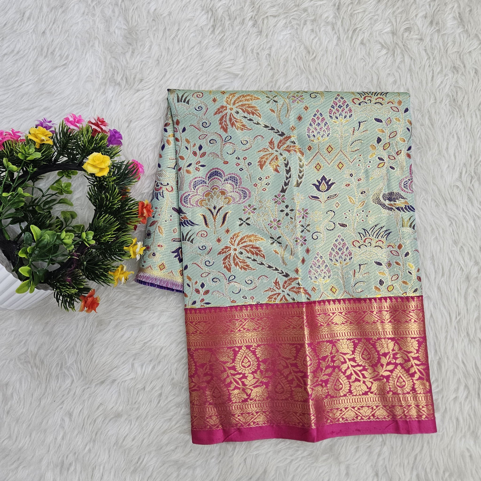 (0–1 Year) Lehenga – Unstitched (Blouse + Material)