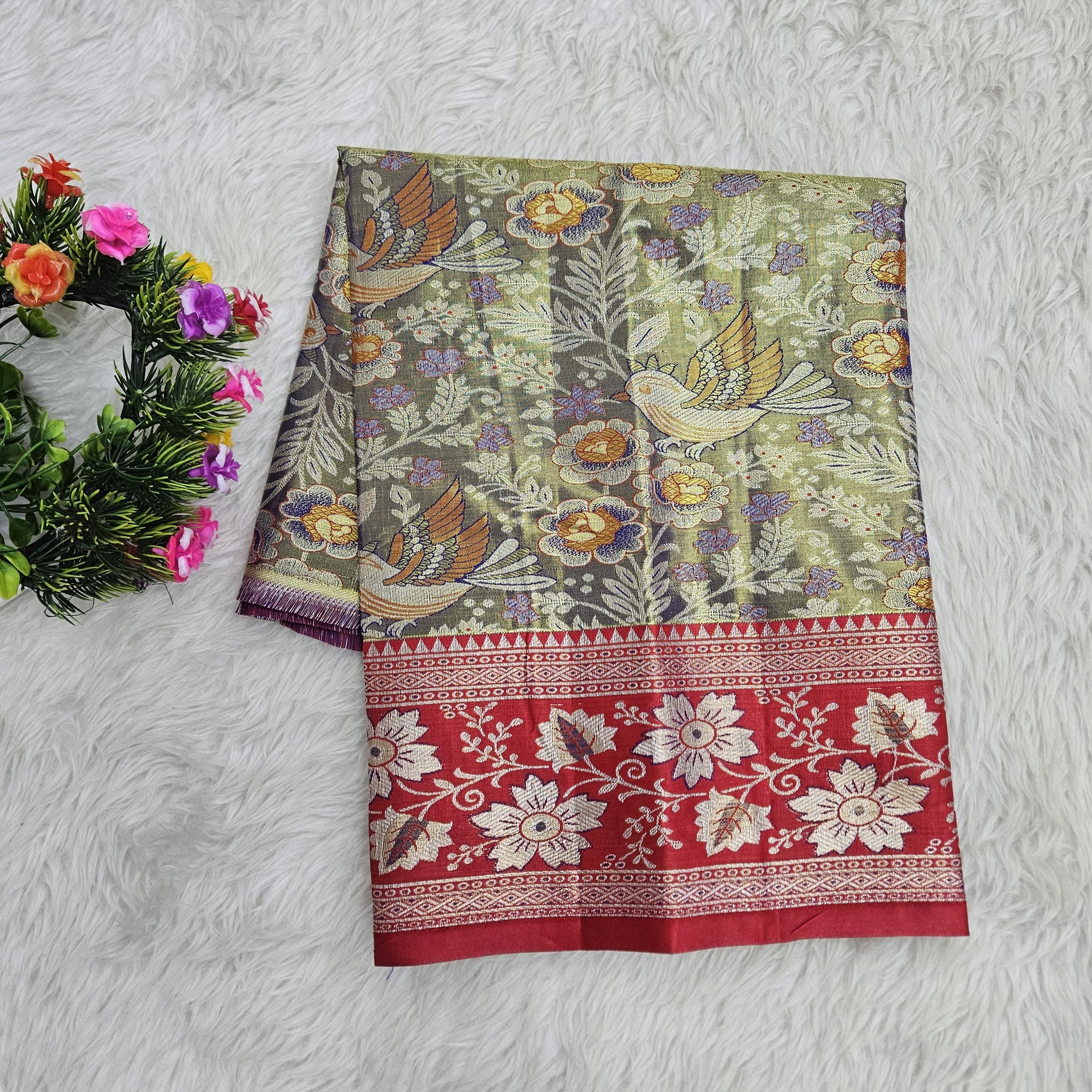 (0–1 Year) Lehenga – Unstitched (Blouse + Material)