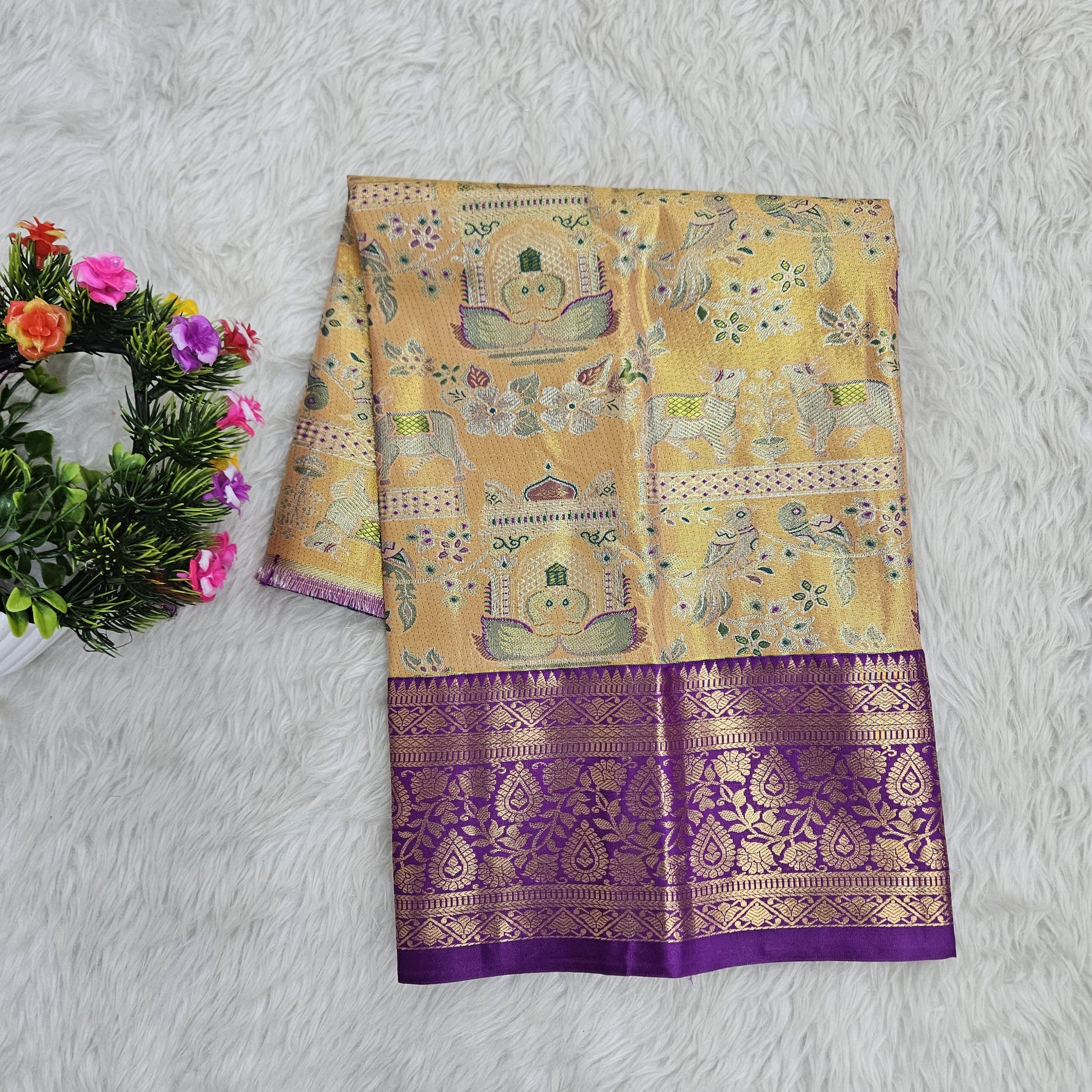 (0–1 Year) Lehenga – Unstitched (Blouse + Material)