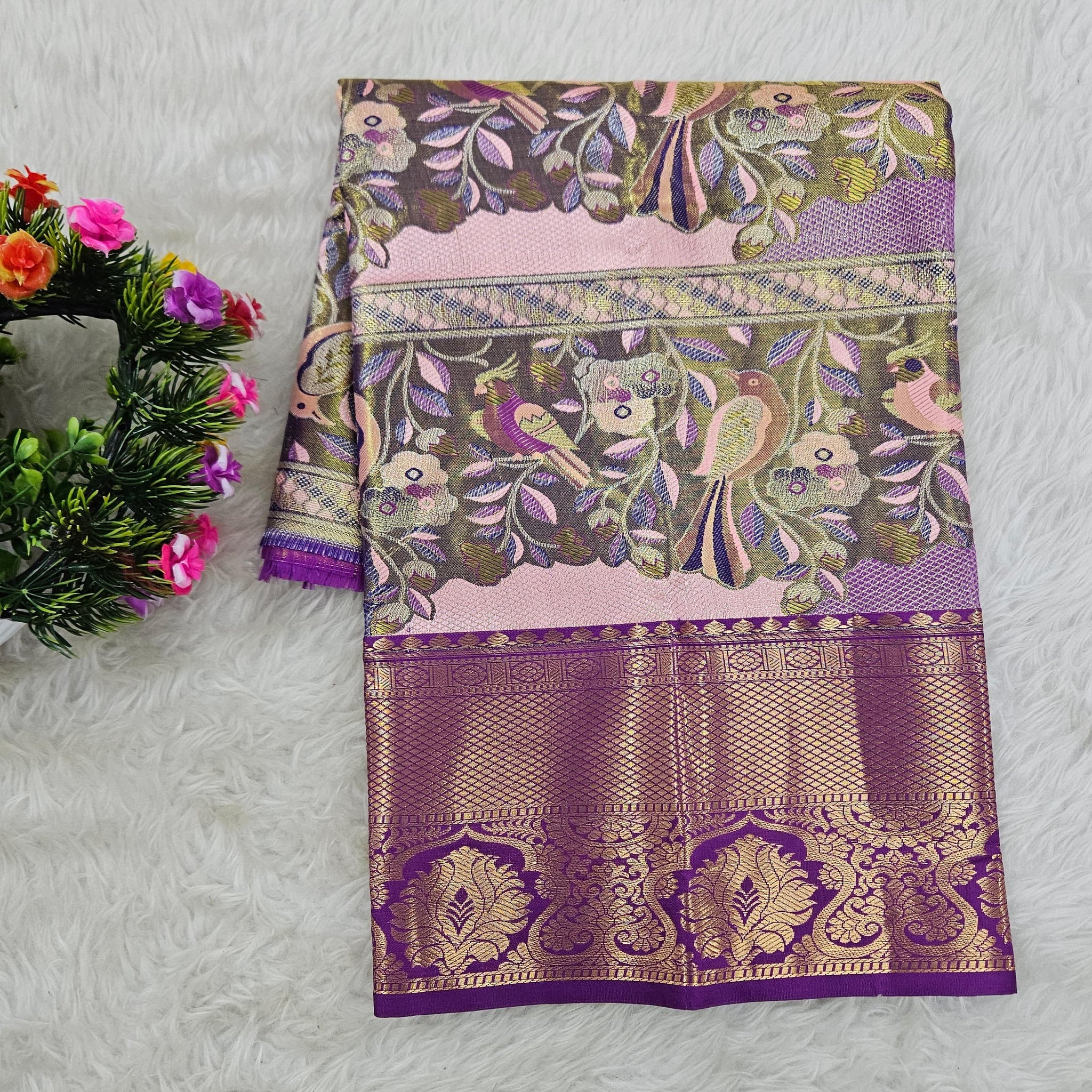 (0–1 Year) Lehenga – Unstitched (Blouse + Material)