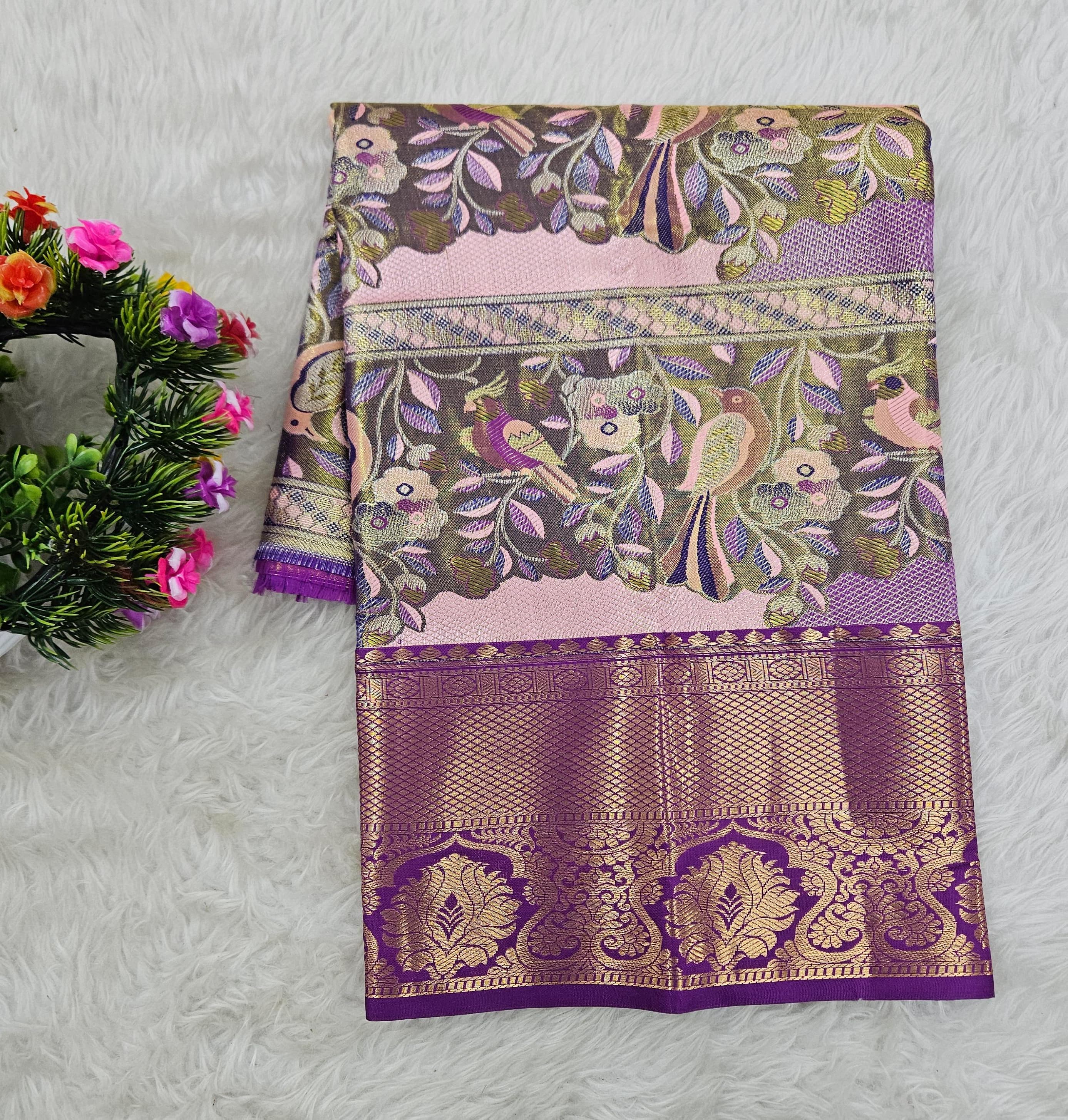 (0–1 Year) Lehenga – Unstitched (Blouse + Material)