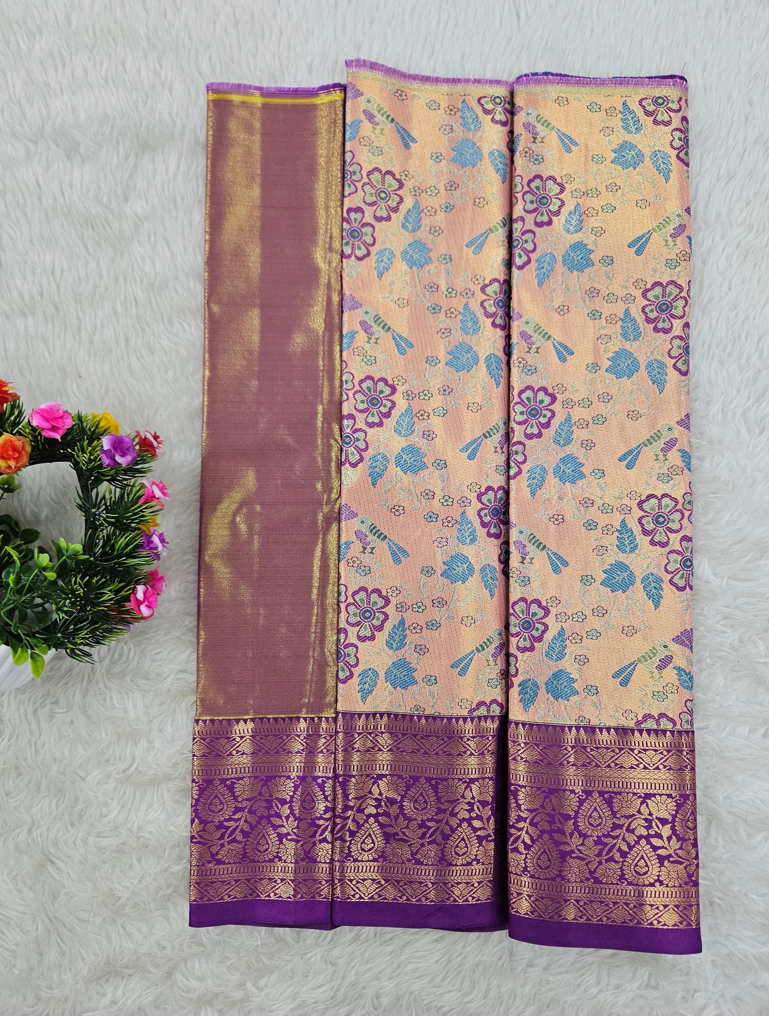 (0–1 Year) Lehenga – Unstitched (Blouse + Material)