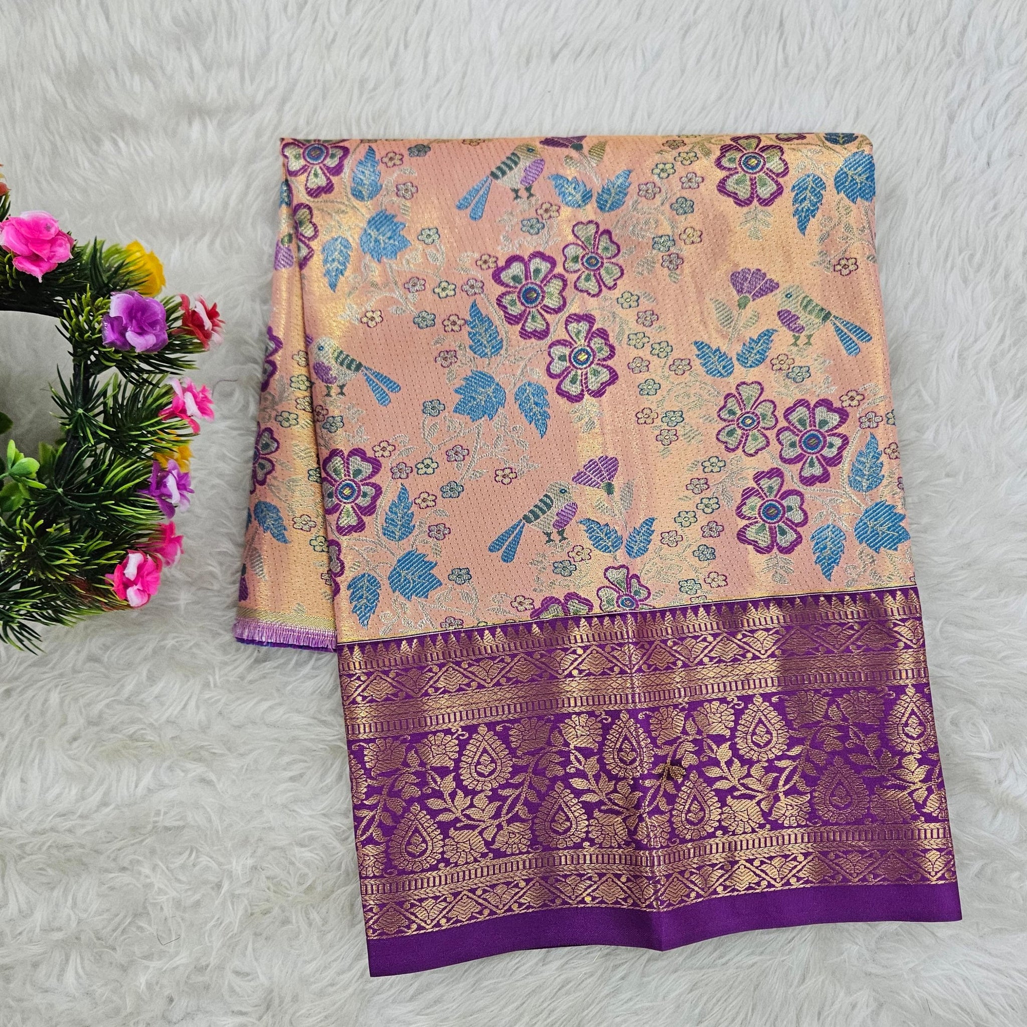 (0–1 Year) Lehenga – Unstitched (Blouse + Material)