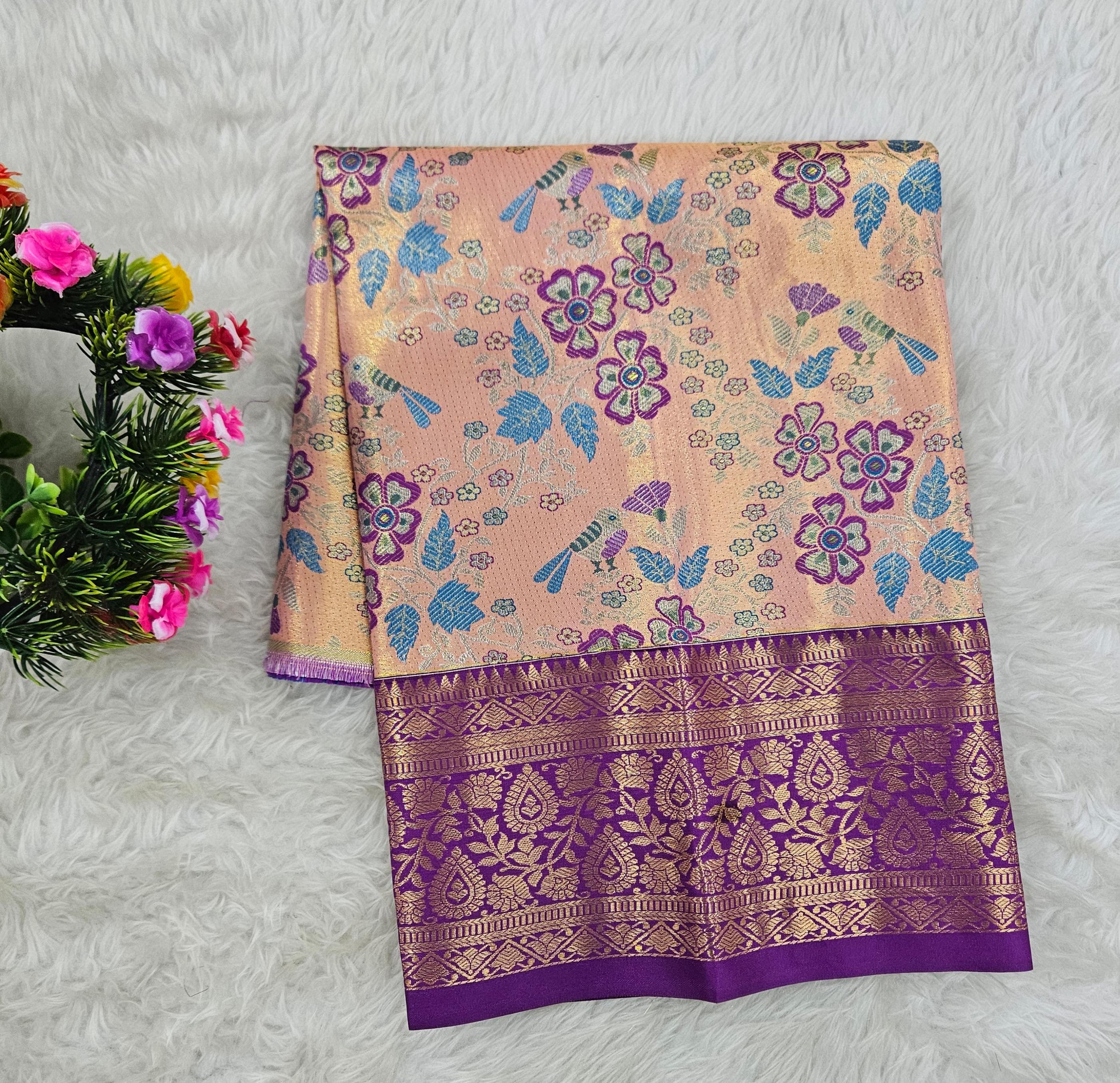 (0–1 Year) Lehenga – Unstitched (Blouse + Material)