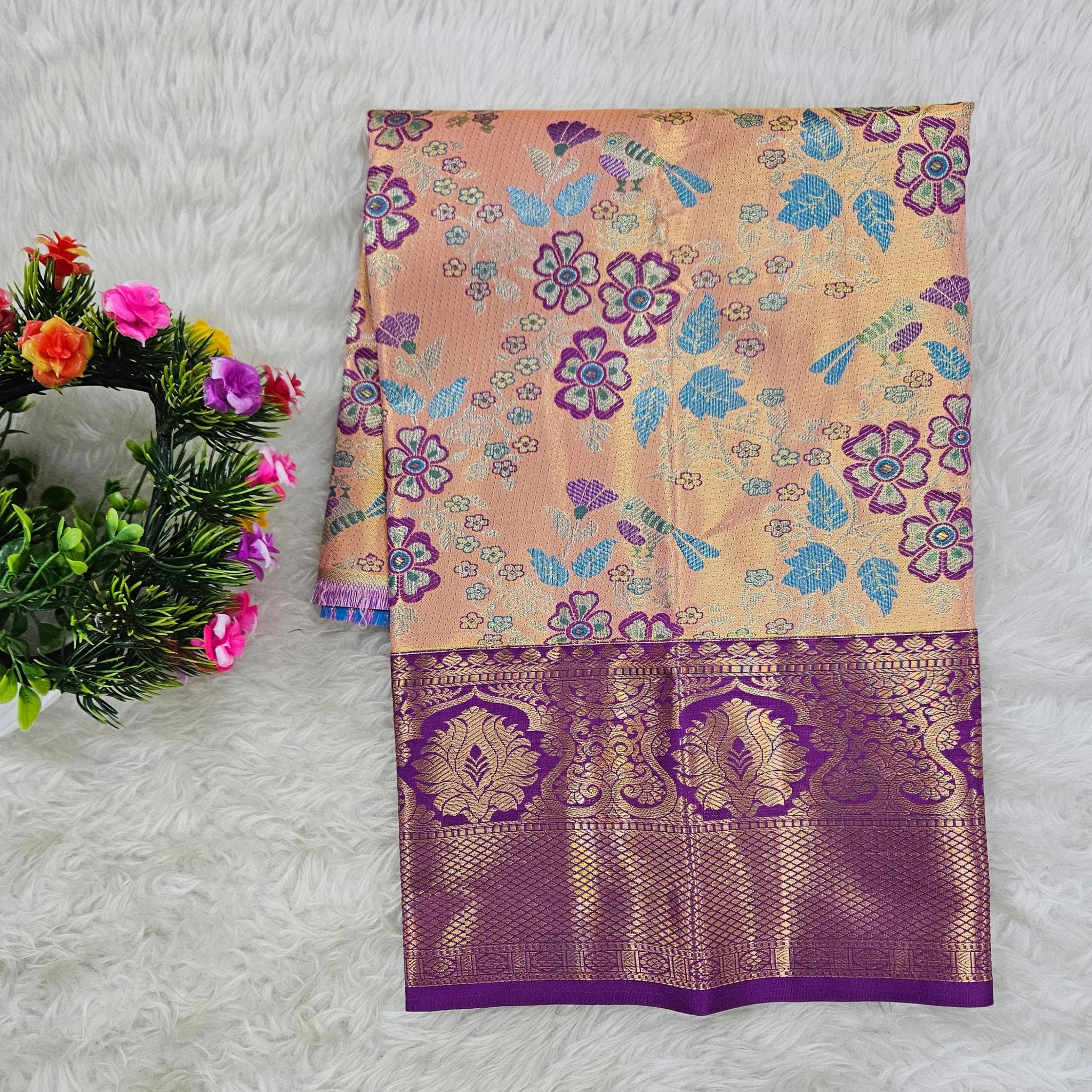 (0–1 Year) Lehenga – Unstitched (Blouse + Material)