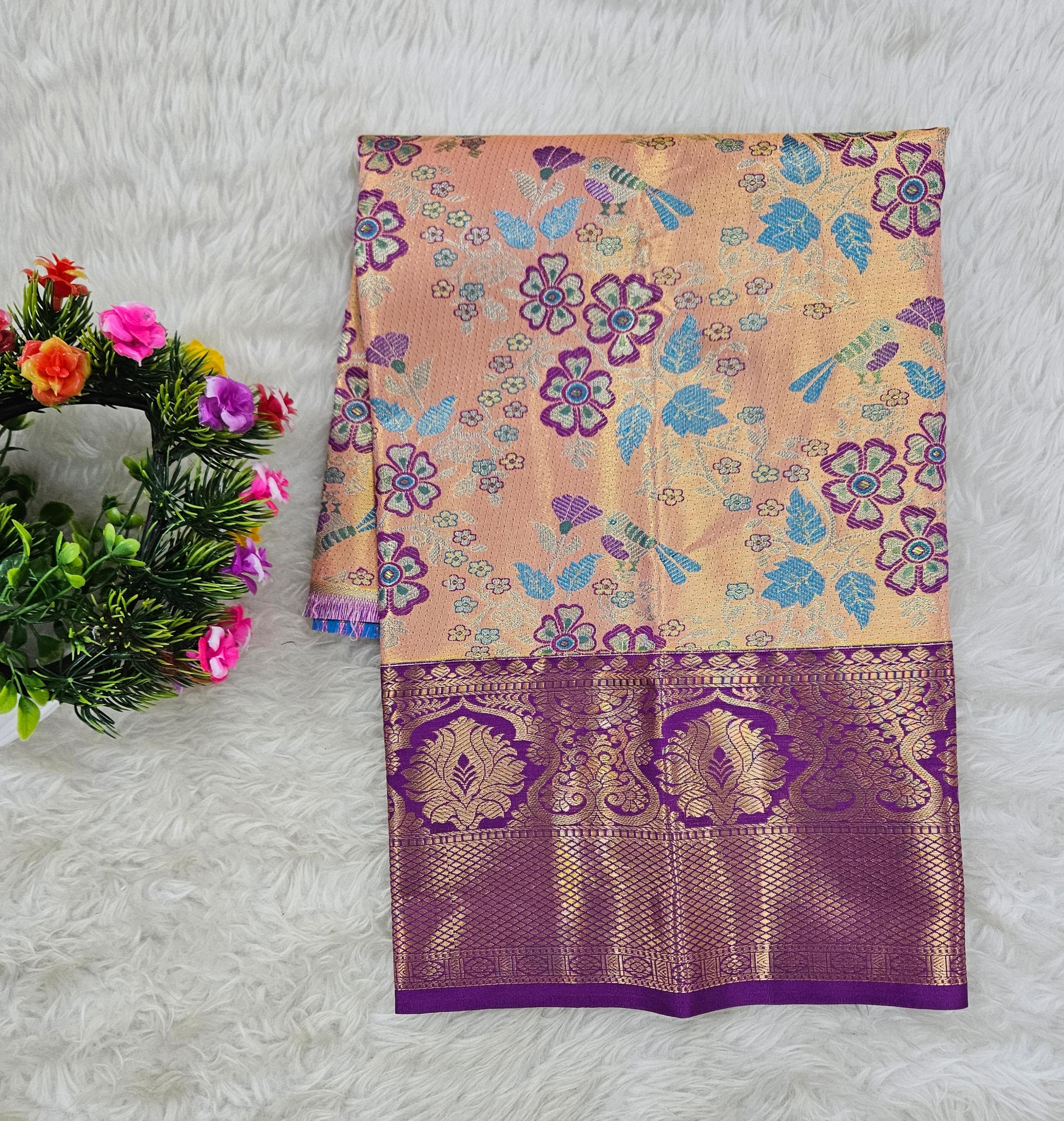 (0–1 Year) Lehenga – Unstitched (Blouse + Material)