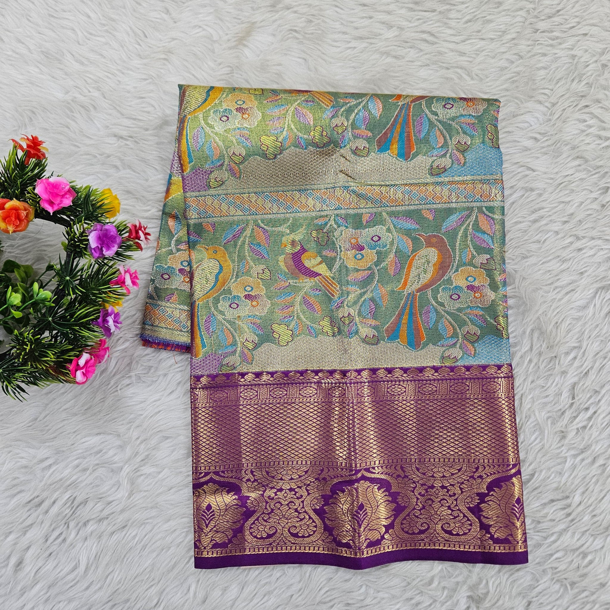 (0–1 Year) Lehenga – Unstitched (Blouse + Material)