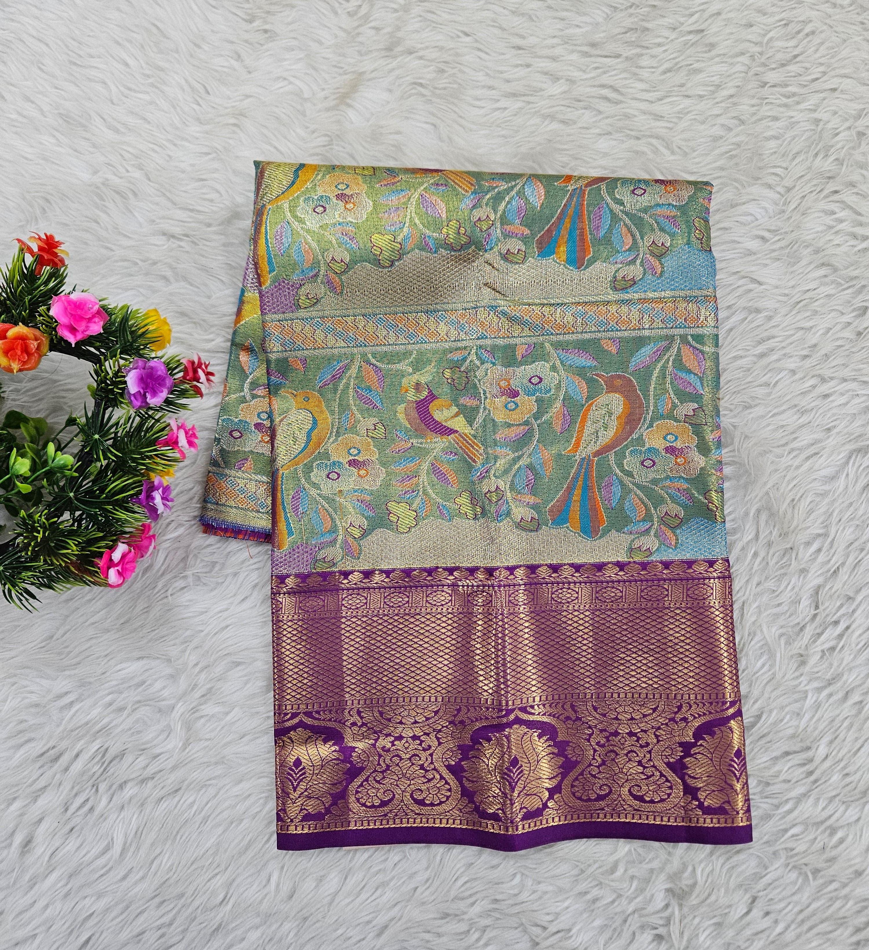 (0–1 Year) Lehenga – Unstitched (Blouse + Material)