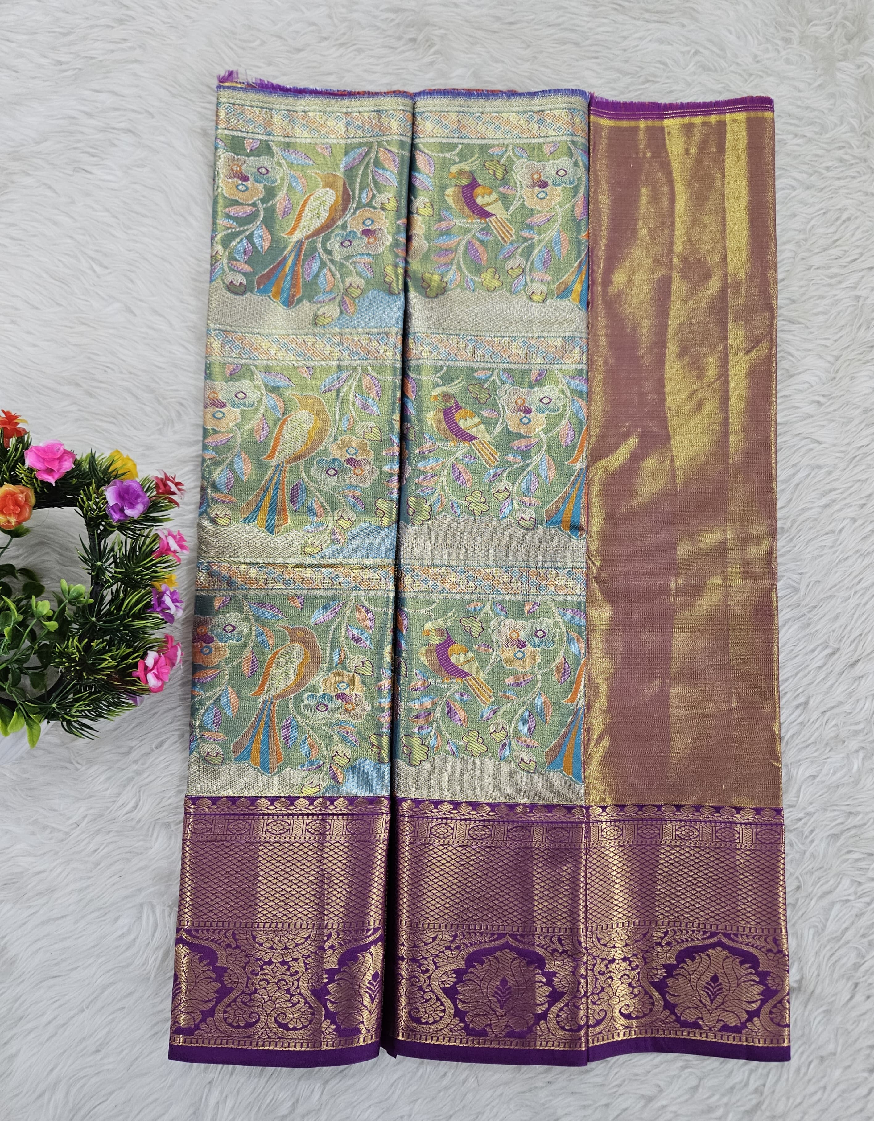 (0–1 Year) Lehenga – Unstitched (Blouse + Material)