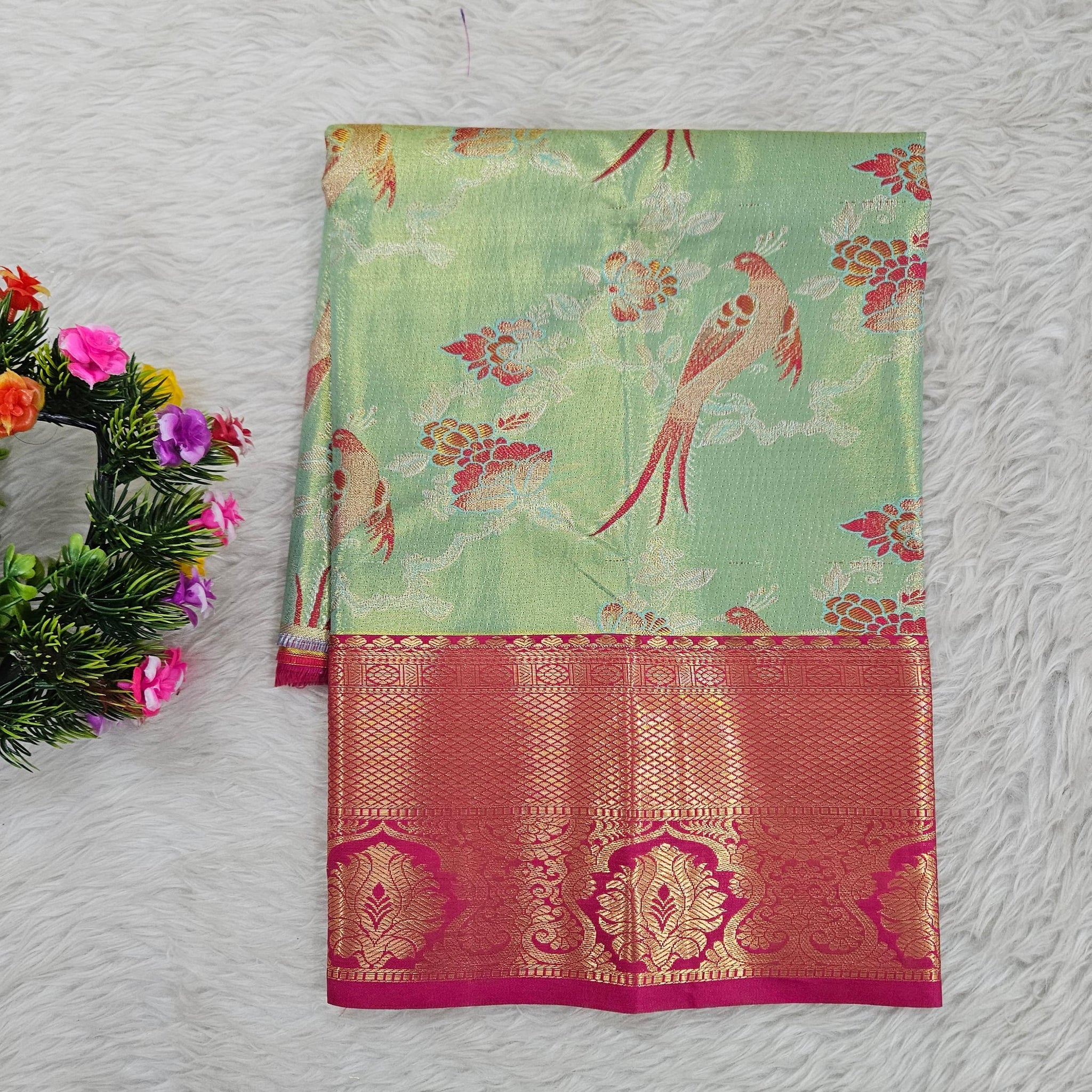 (0–1 Year) Lehenga – Unstitched (Blouse + Material)